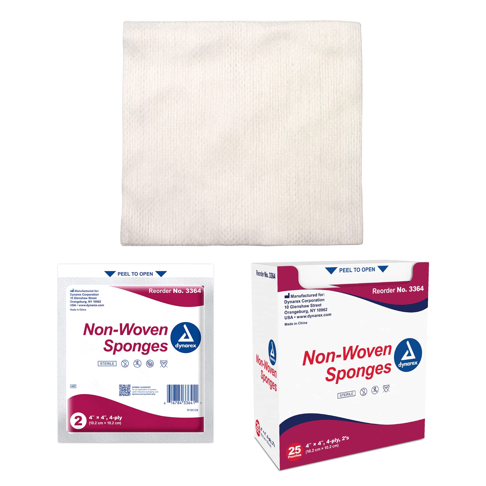 GAUZE SPNG N-W ST 4X4 4PLY DYN Size: 25 by DYANAREX