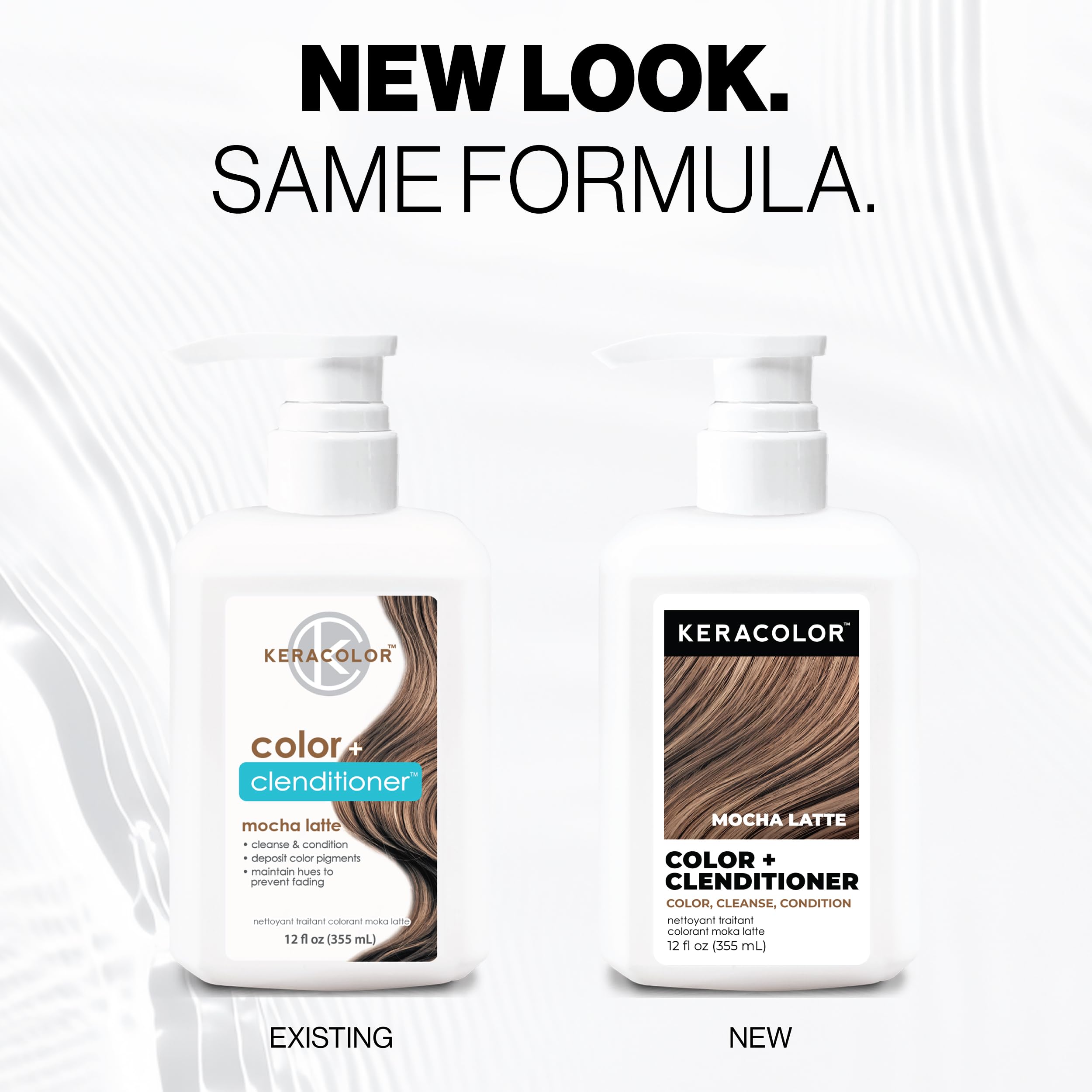 Keracolor Color + Clenditioner 3-in-1 Color-Depositing Conditioner, Gently Cleanses & Conditions, Semi-Permanent Hair Color, 23 Shades, 12 Fl Oz: Mocha Latte
