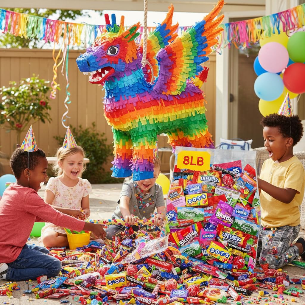 Bulk Candy Variety Pack - 8lb Bulk Candy Individually Wrapped - Assorted Candy Bulk for Party Favors, Goodie Bags & Office Snacks - Pinata Candy Assortment - 8 Pound Box of Candy