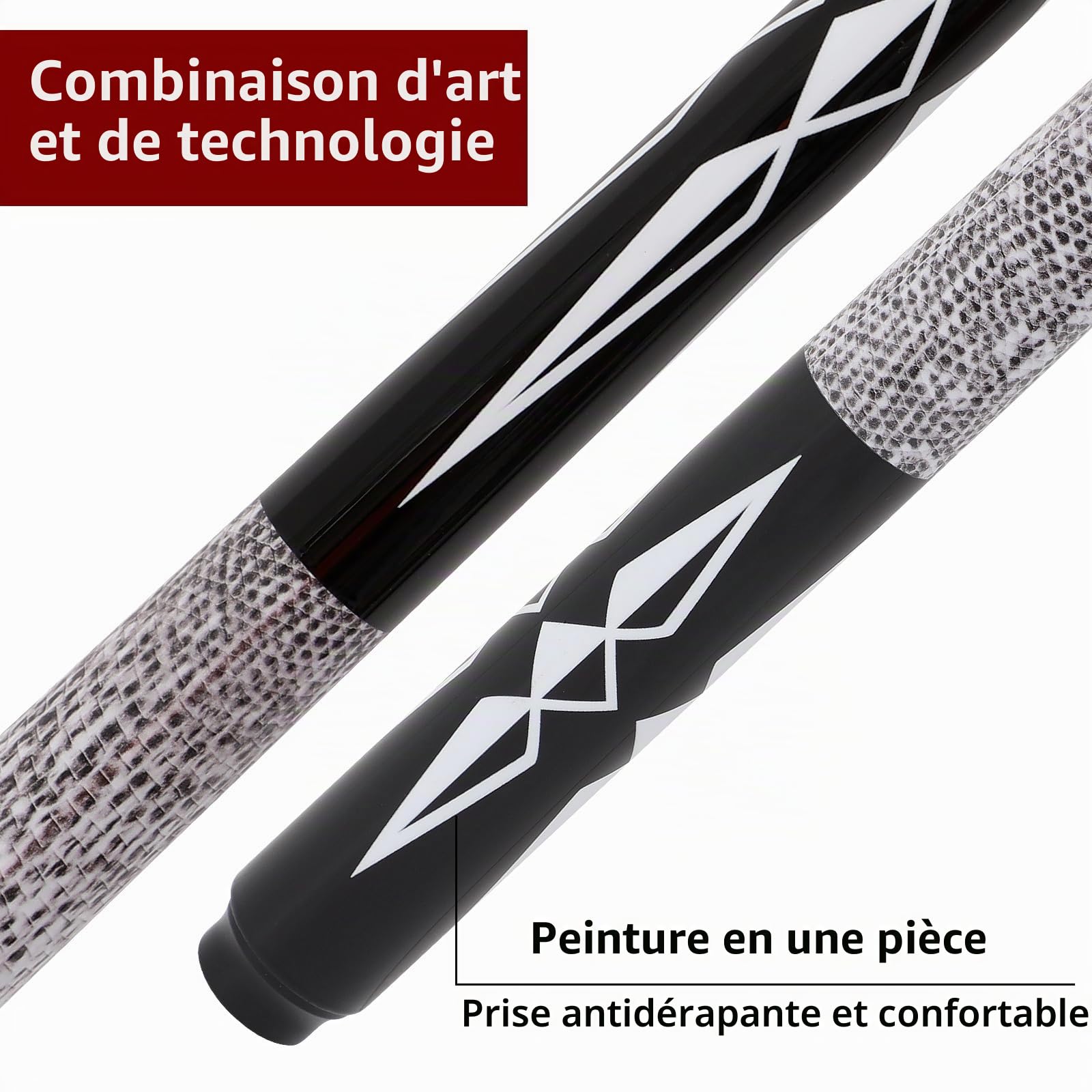 Bâtons de Queue de Billard Composite en Fibre de Verre Graphite 510,3 g, 538,6 g, 567 g, 595,3 g, 147,3 cm