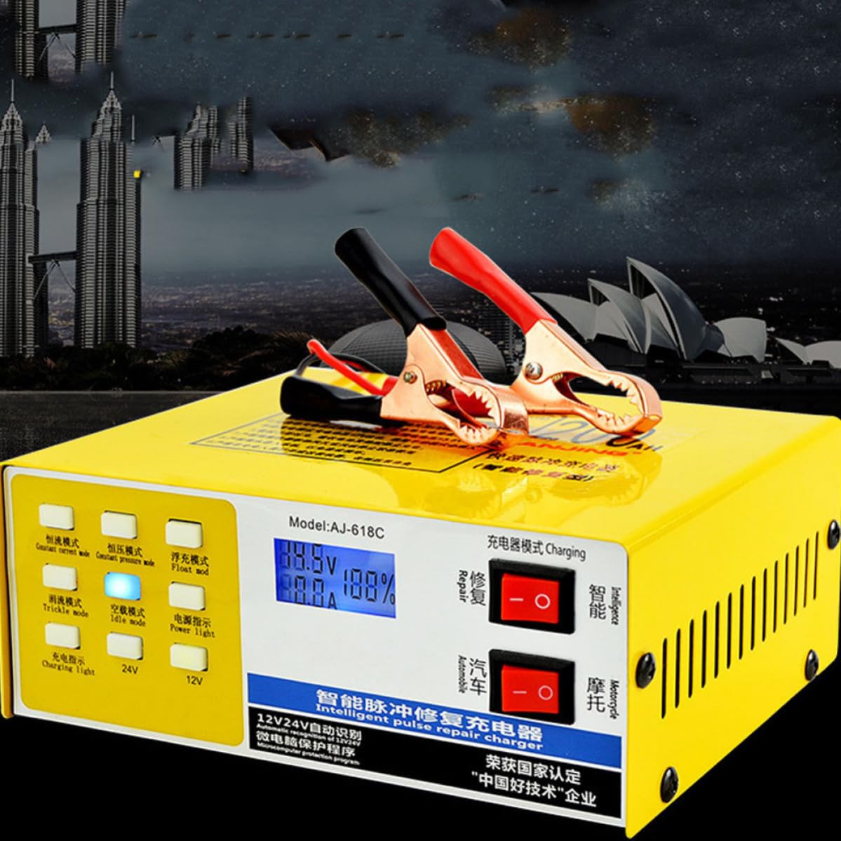 Chargeur de Batterie de Voiture 12v 24v 220w Arrêt Automatique