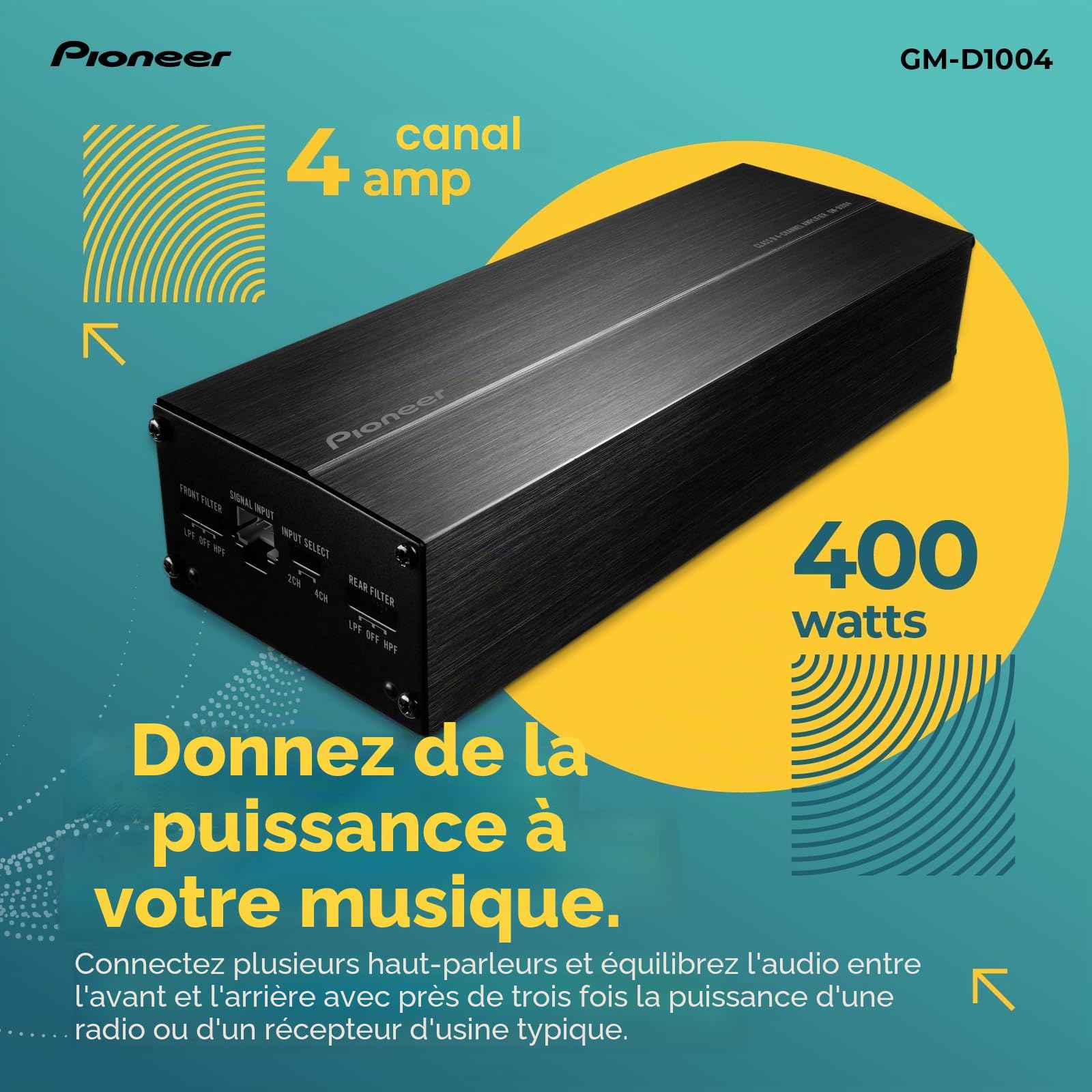 Pioneer GM-D1004-4-Kanal Endstufe Class D | Digital
