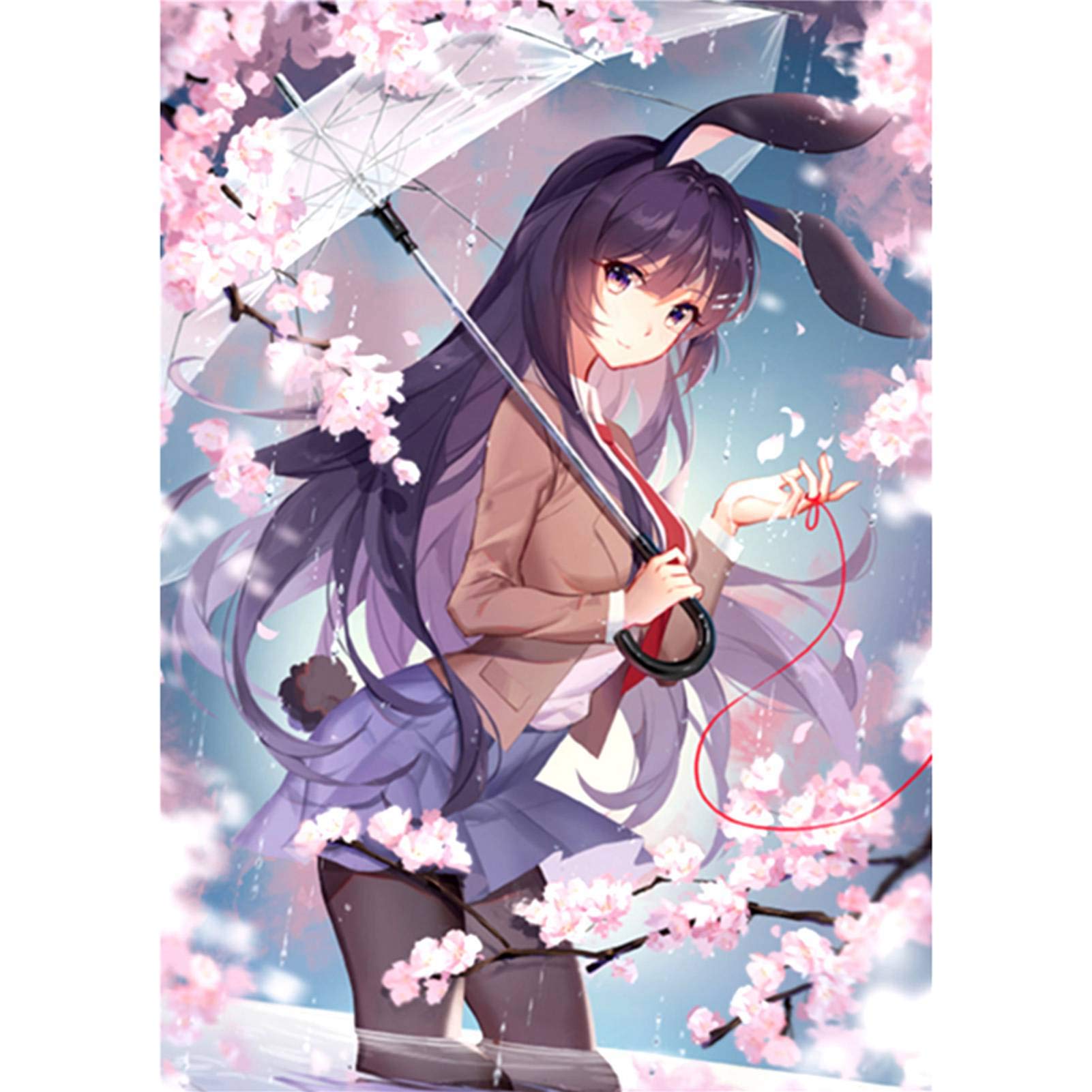 Saicowordist Rascal Does Not Dream of Bunny Girl Senpai Poster 12X16 Inch Cartoon Characters Paper Poster Home Decor Painting Wall Art Poster Anime Fans Gifts(Style 02)