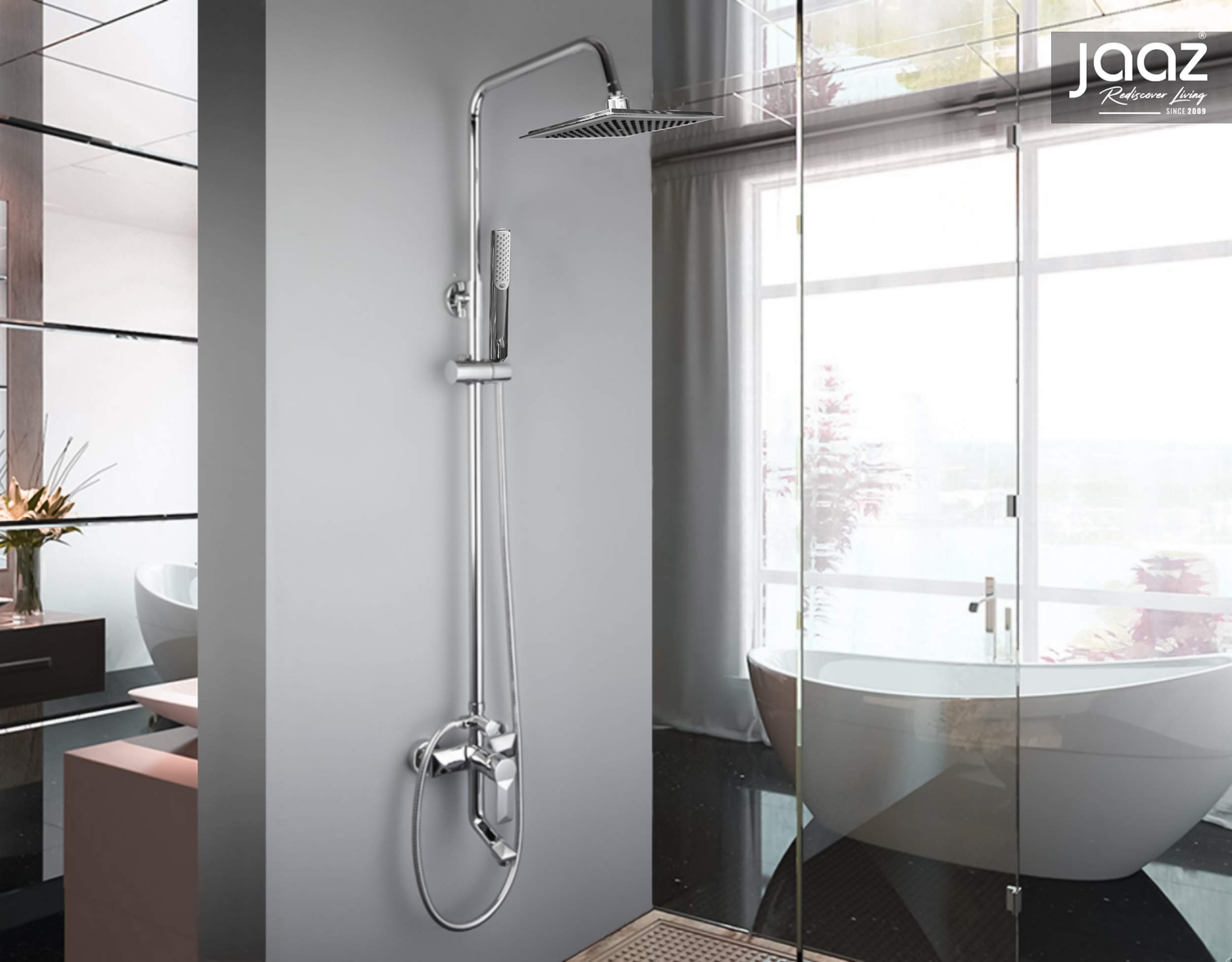 See full amazon price history chart for Jaaz Shower Set- Square 3 in 1 Wall Mixer Single Lever Shower Panel, + Hand shower + overhead Square Shower, Super Luxury, Super Heavy Brass Jaaz Shower Set- Square 3 in 1 Wall Mixer Single Lever Shower Panel, + Hand shower + overhead Square Shower, Super Luxury, Super Heavy Brass (B08B8S9Q5G) Amazon Price History, Amazon Price Tracker