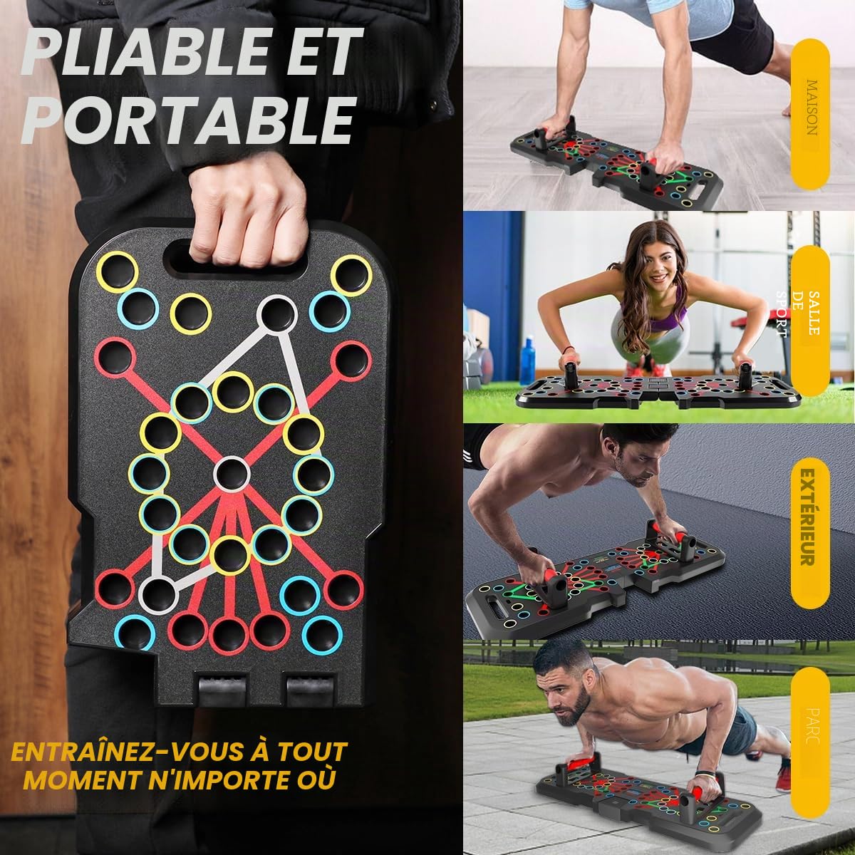 41 en 1 Push Up Board avec comptoir, Planche Pompe Musculation Planche à Pousser Maximale pour Musculation Homme et Sport Maison, 41 Positions Combinées