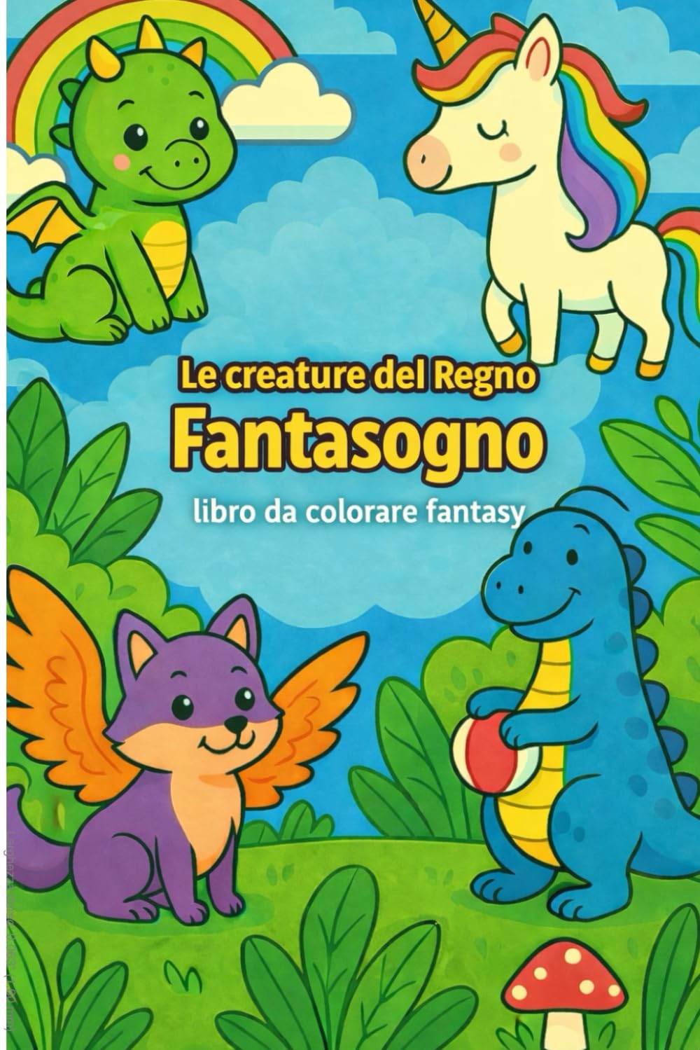 Le creature del Regno Fantasogno: Libro da colorare per bambini fantasy