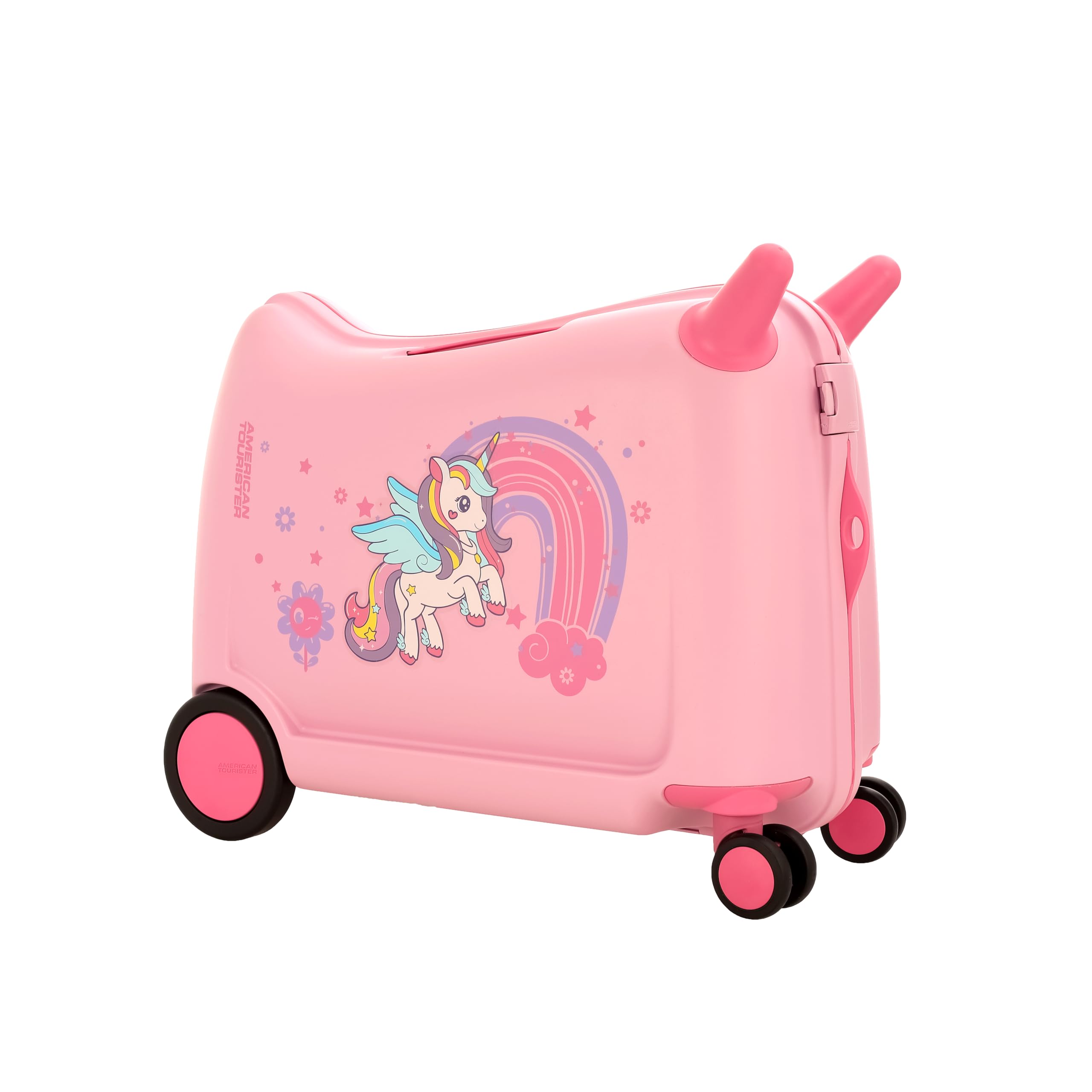 SKIDDLE SP 39.5 cm Small Cabin Polypropylene (PP) Hard 4 Wheels Spinner Kid Luggage/Suitcase/Trolley Bag for Travel (Light Pink Unicorn)