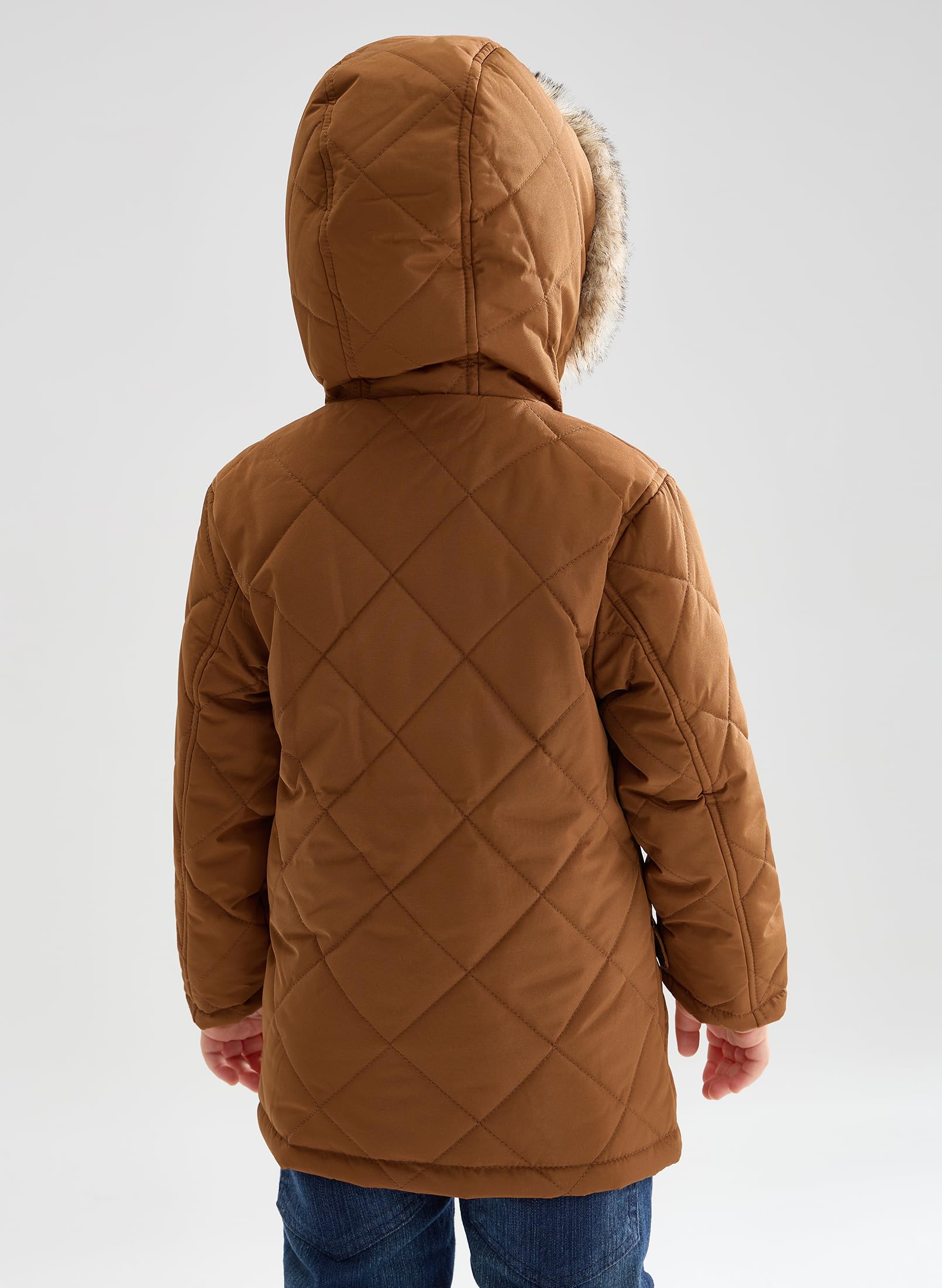 maoo garden Veste D'Hiver Doublée Sherpa Pour Petits Garçons Enfants Manteau Résistant à L'Eau à Capuche En Fourrure Gonflée