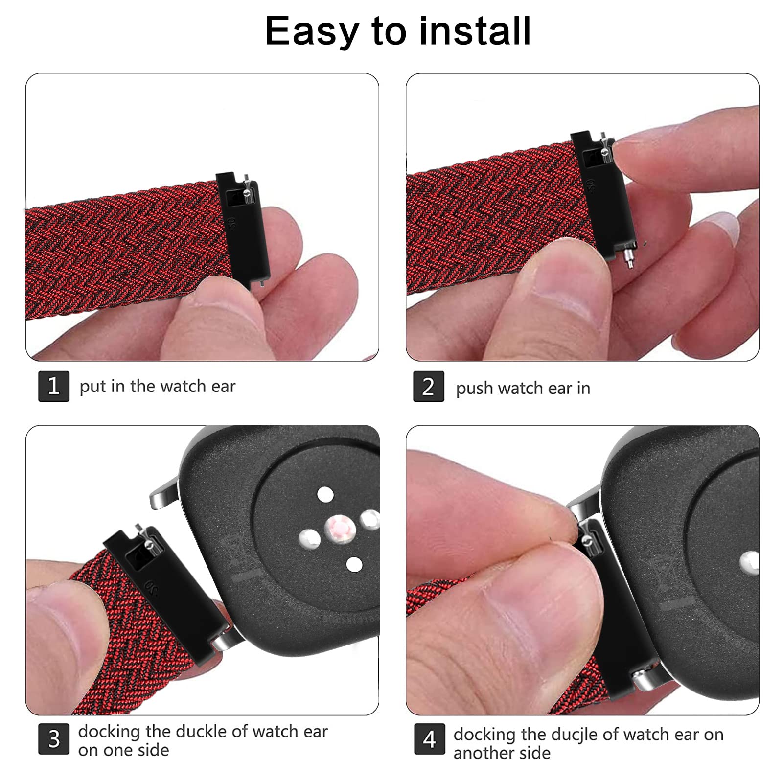 Cinturino per Amazfit Active, 20mm Sport Nylon Ricambio Elastica Cinturini per Amazfit GTS, GTS 4 Mini, GTS 4, GTS 3, GTS 2, GTS 2 Mini, GTR Mini, Amazfit Bip, Bip U, Bip U Pro, Bip 3, Bip 3 Pro