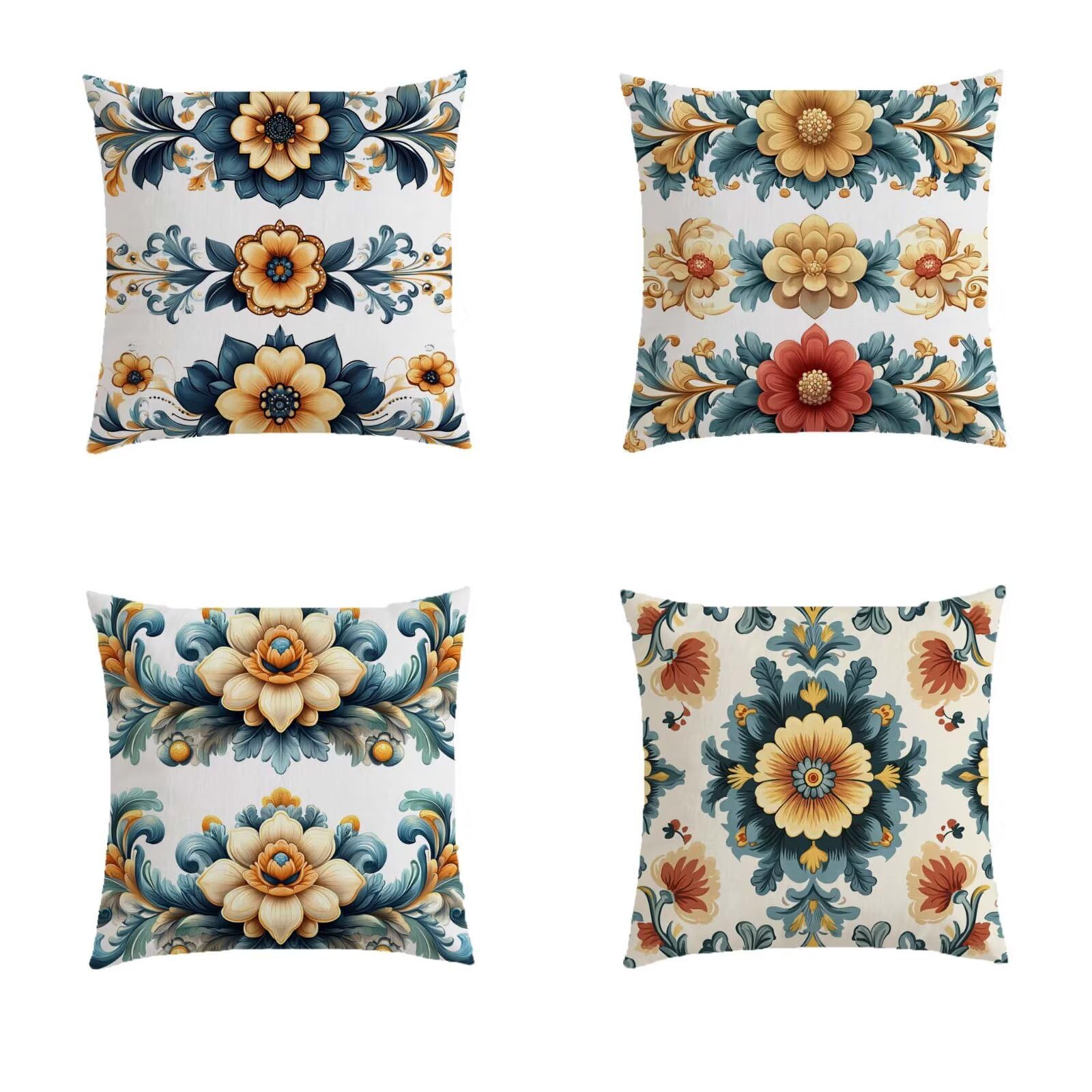 Housse coussin exterieur impermeable 70x70 cm lavable avec motif boheme double face S800