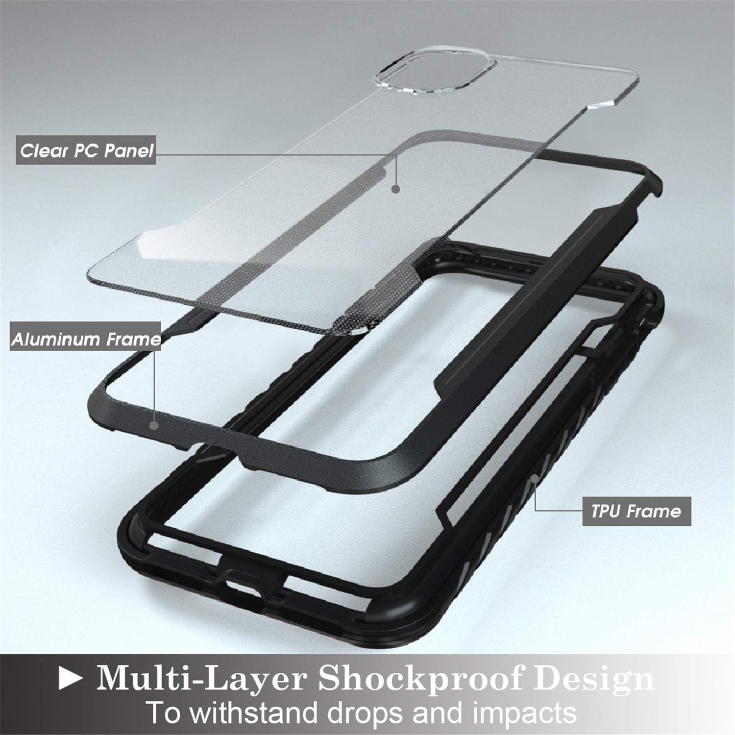 iPhone 11 Case, Heavy Duty [Military Grade] Shockproof Drop Protection Case for Apple iPhone 11 6.1 Inch (2019) (Black)