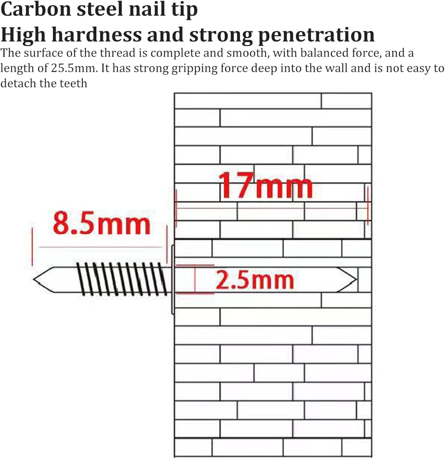 Masonry Nails Double-Headed Nails 200PCS Hidden Traceless Sheep Horn Skirting Thread Seamless Nail Rustproof Masonry Nails Panel Pins Wall Nails for Skirting Lines Wood Veneer