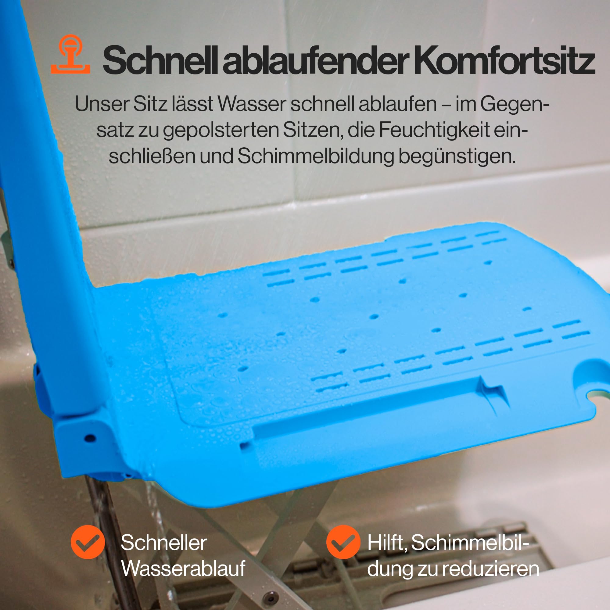 SuperHandy Tragbarer Boden- & Badelift – Leichtgewicht 8,6 kg, Klappbar, Tragfähigkeit 150 kg, IP68 wasserdichter Lift für Senioren, ergonomischer Sitz mit abnehmbaren Seitenteilen (Spa Blue)