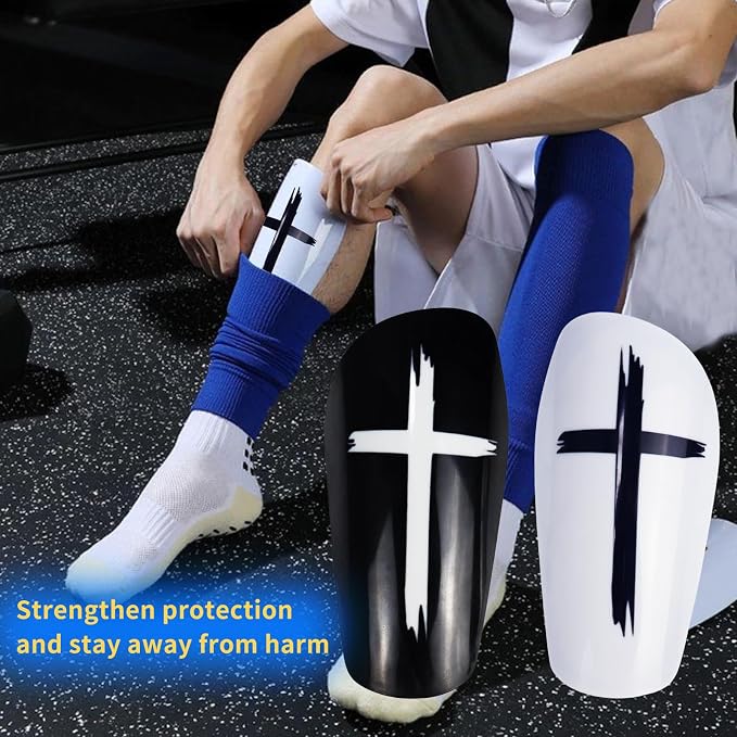 Canilleras de fútbol TOMIYO talla M negro y blanco miniatura 4