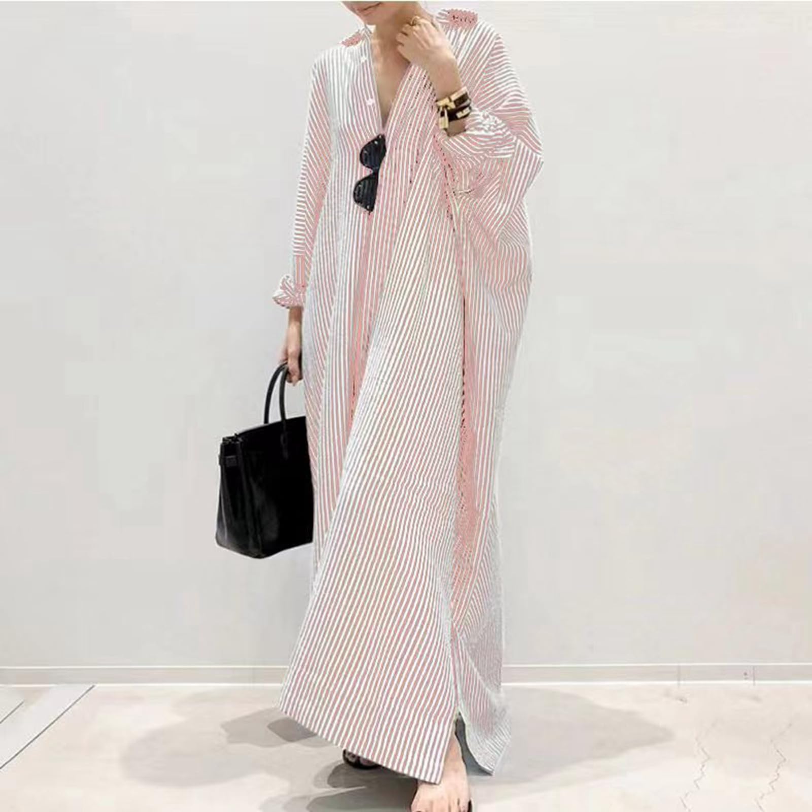 Jupe Femme Longue Robe Femme Graphique Automne Drapé Souple Silhouette Midi Coton Confort Fermeture Boutonnée Bohème Fluide Longueur Polyvalente Porté Facile Quotidien Couleur Variante Taille STANDARD