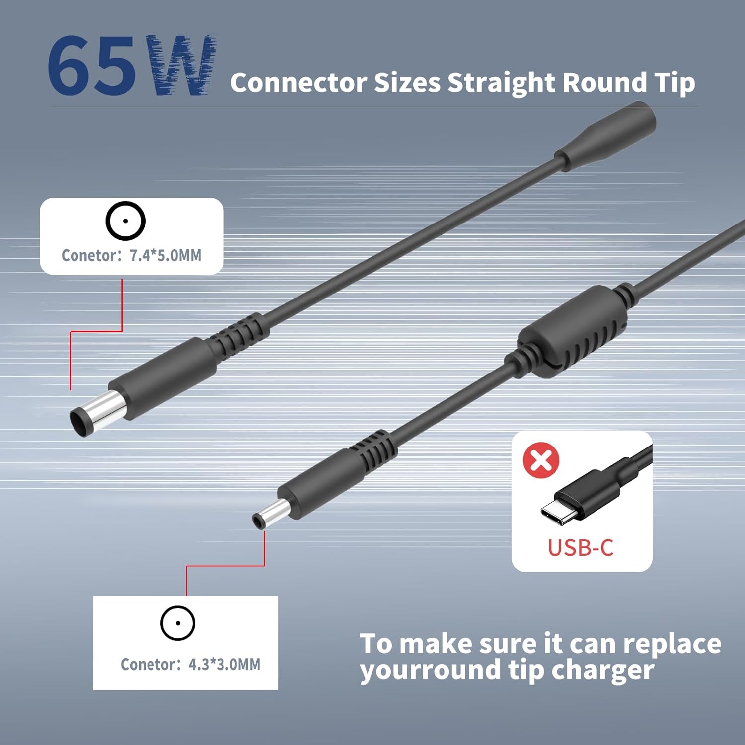 GDTOWD 65W 45W Laptop Charer Compatible with Dell Inspiron 13 14 15 17 3000 5000 7000 Series 3520 3558 5558 3583 3511 5570 XPS 9333 9350 Latitude 3310 Vostro 3425 3520 Computer Power Supply Cord - Image 3