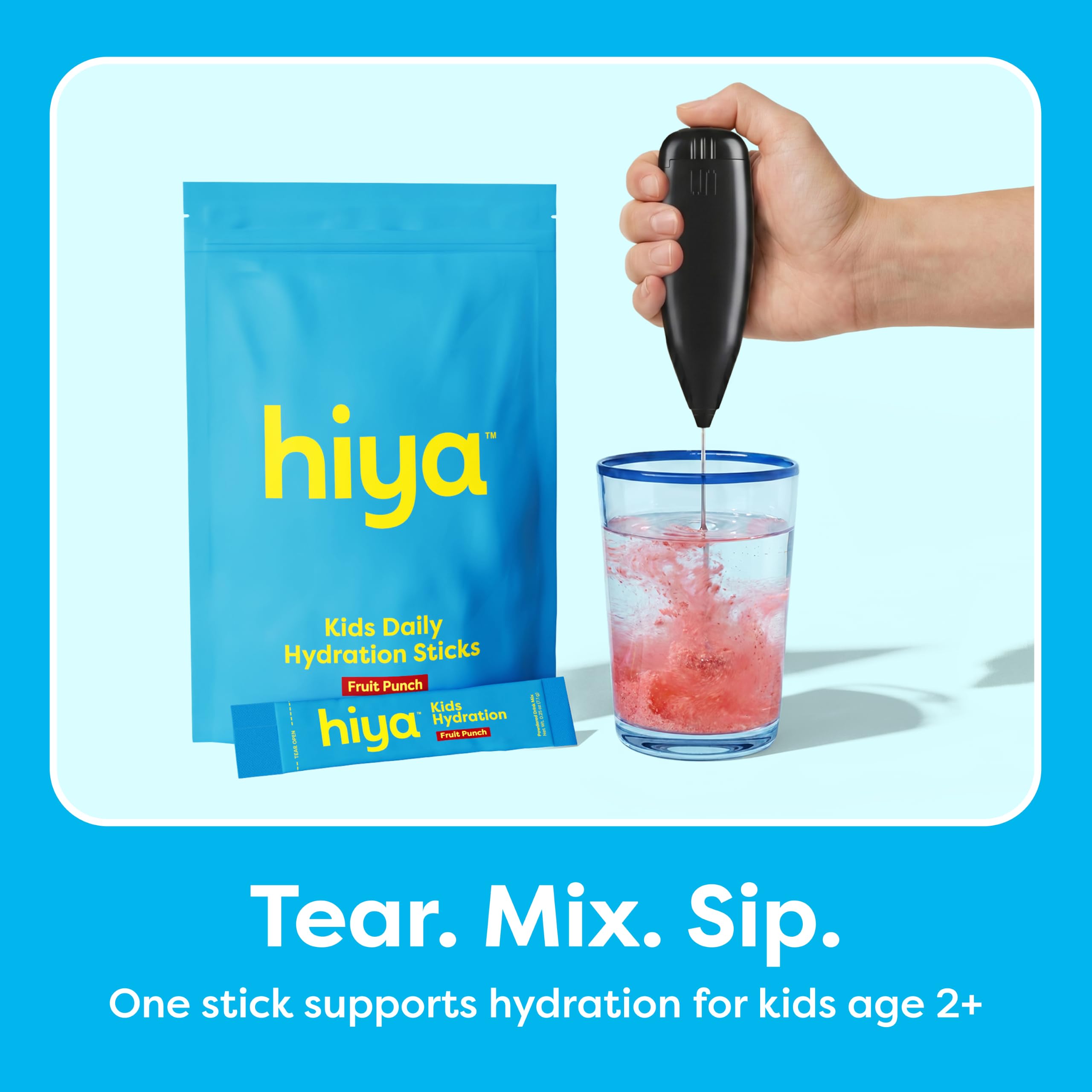 HIYA Kids Daily Hydration Packet, Electrolyte Sticks, Fruit Punch, 15 Ct — Amazon image 2