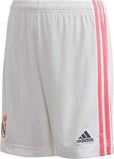 Real Madrid Adidas Season 2020/21 Official Home Shorts, Boy, White, 7/8 Years