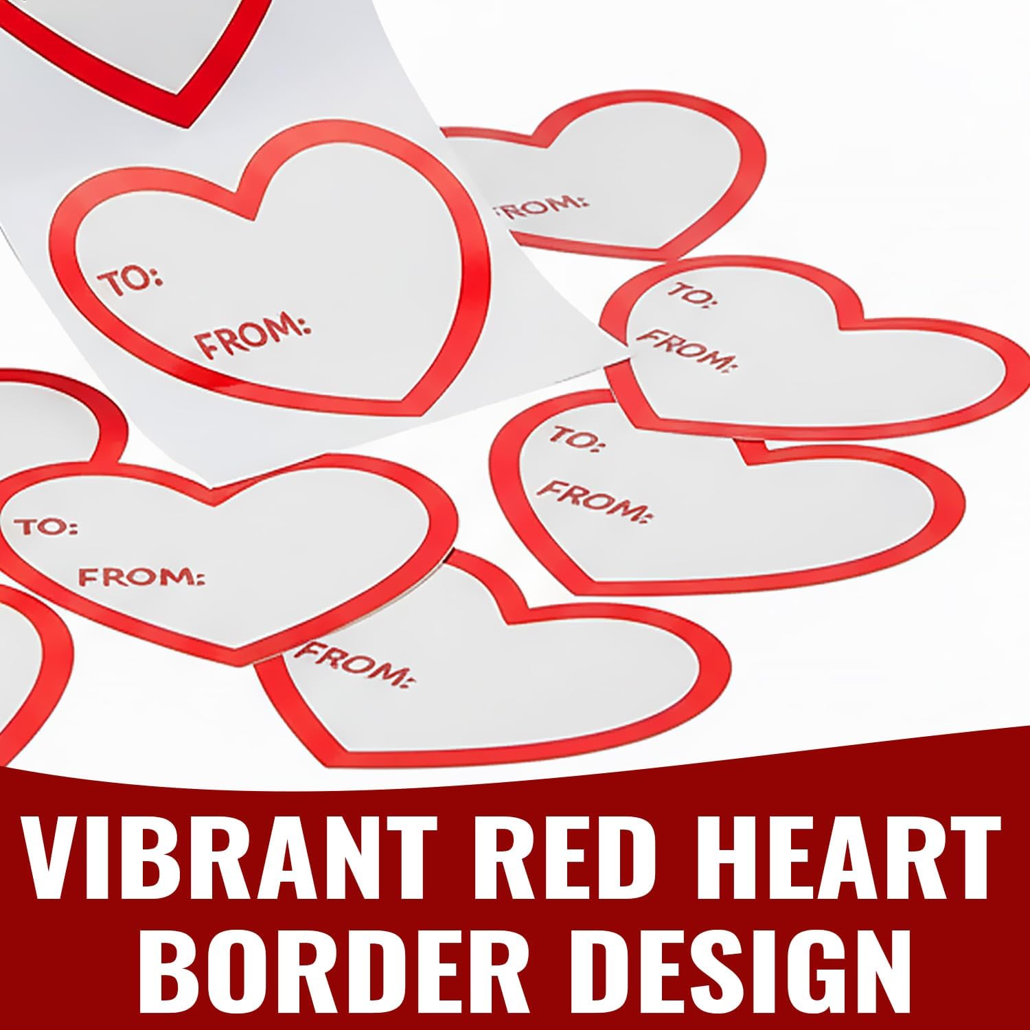 Fun Express 2 1/2" Valentine's Day Heart to/from Heart Sticker Roll - 100 Pieces