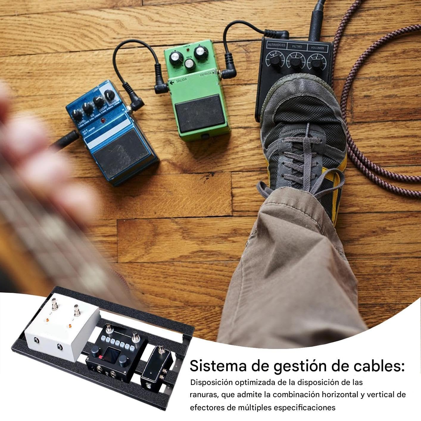 Pedalboard Metallico per Chitarra Strumentali Musicali Precisi e Robusti | Pedalboard chitarra in lega di alluminio Per palco, studio, amanti della musica, musicisti, professionisti, principianti