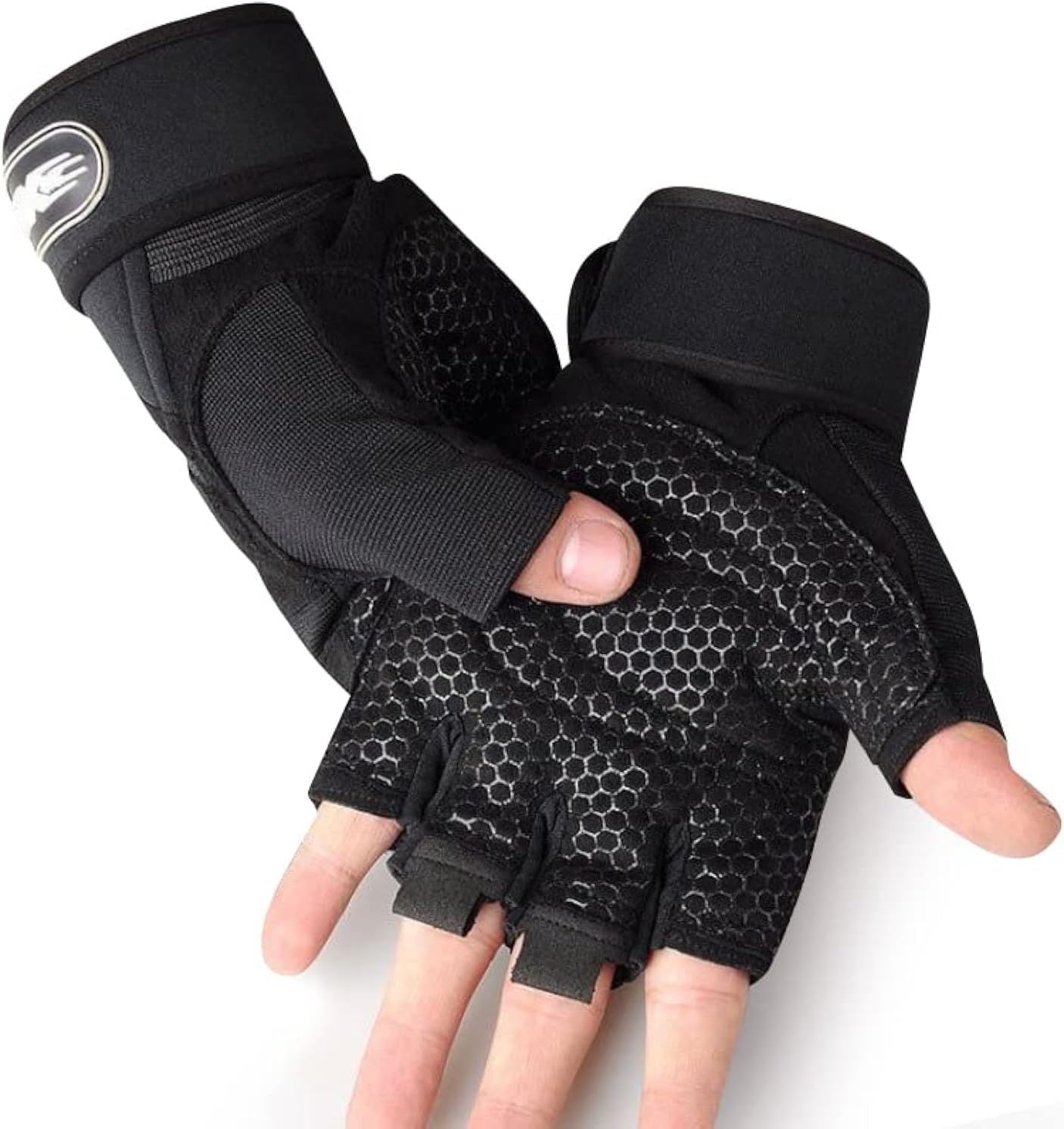 Gym Gloves, Weight Lifting Gloves Men & Women with Wrist Wrap Support, Breathable & Full Palm Protection and Extra Grip, for Exercise Weightlifting/Training/Fitness/Cycling/Hanging/Pull Ups