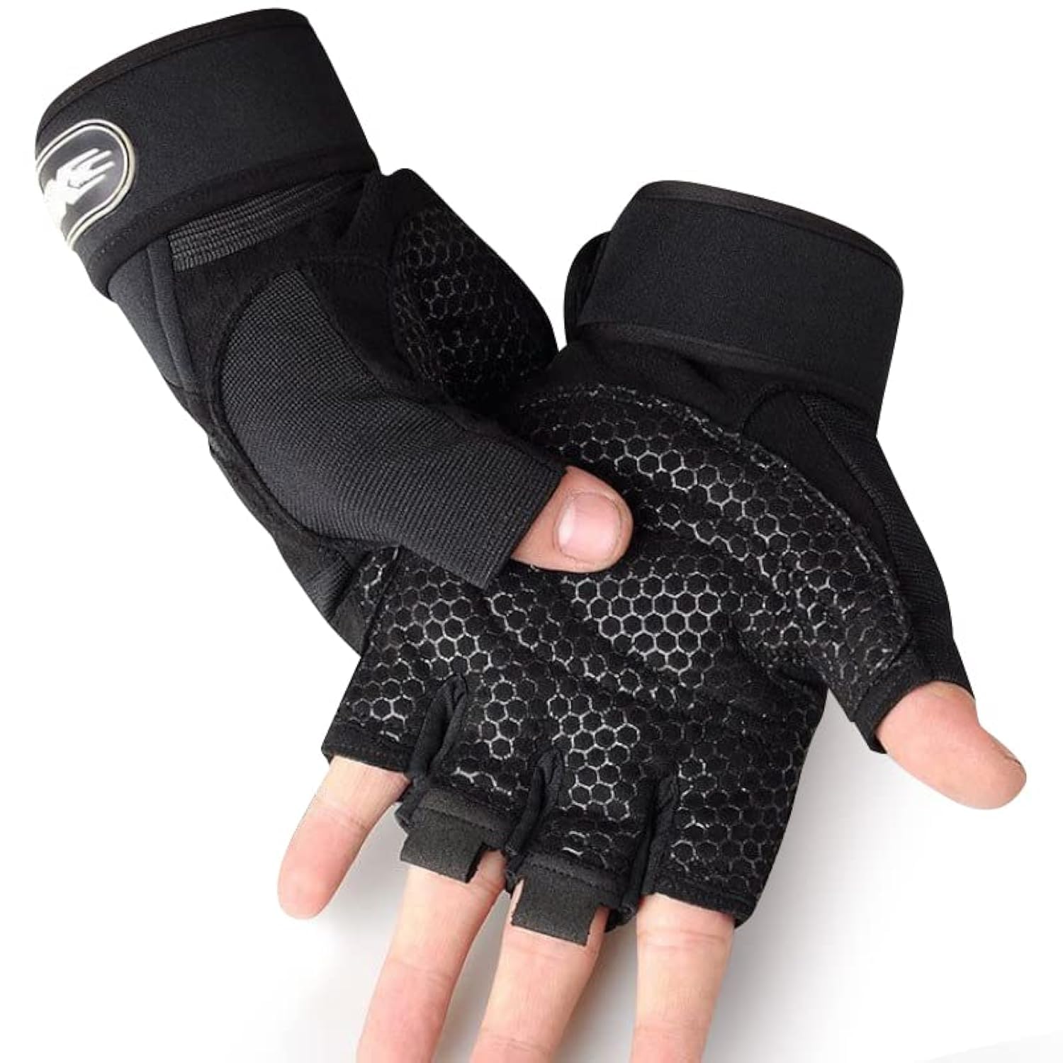 Gym Gloves, Weight Lifting Gloves Men & Women with Wrist Wrap Support, Breathable & Full Palm Protection and Extra Grip, for Exercise Weightlifting/Training/Fitness/Cycling/Hanging/Pull Ups