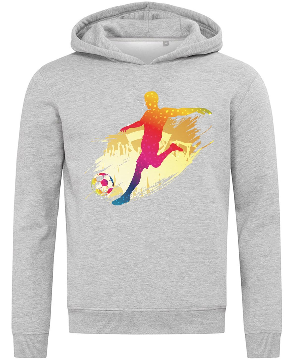 Felpa con cappuccio in misto cotone grigio per tifosi di calciatori tifosi sport art