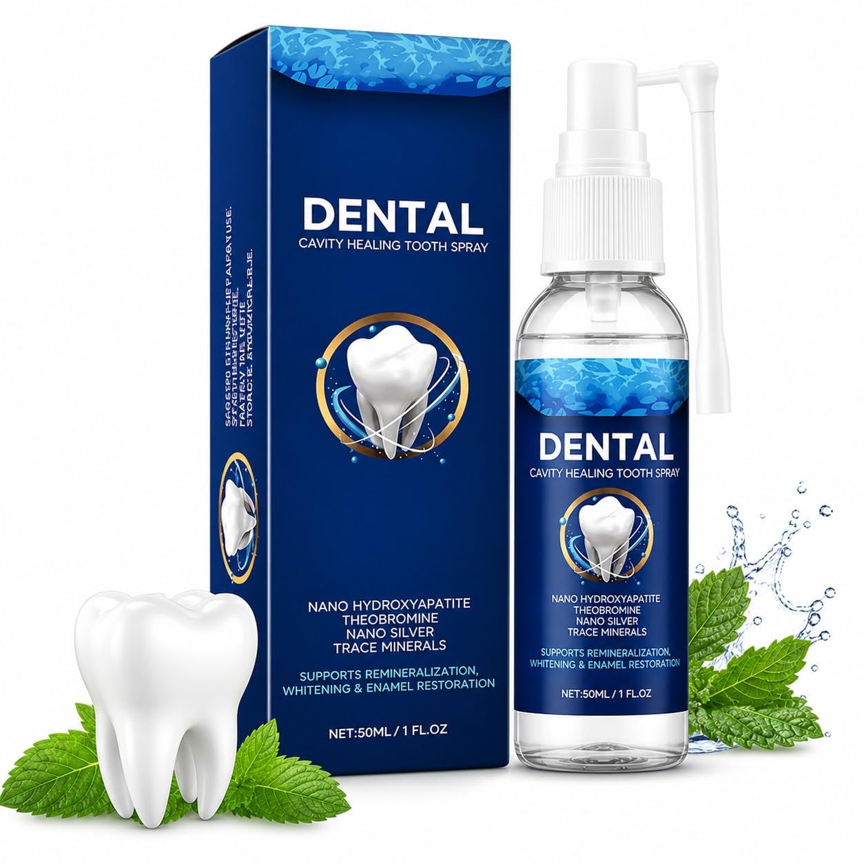 Dental Tooth Spray 50ml, Nano Hydroxyapatite Oral Care Spray | Remineralisation Support, Enamel Restoration, Teeth Whitening, Nano Silver Formula, Theobromine Infused-image-17