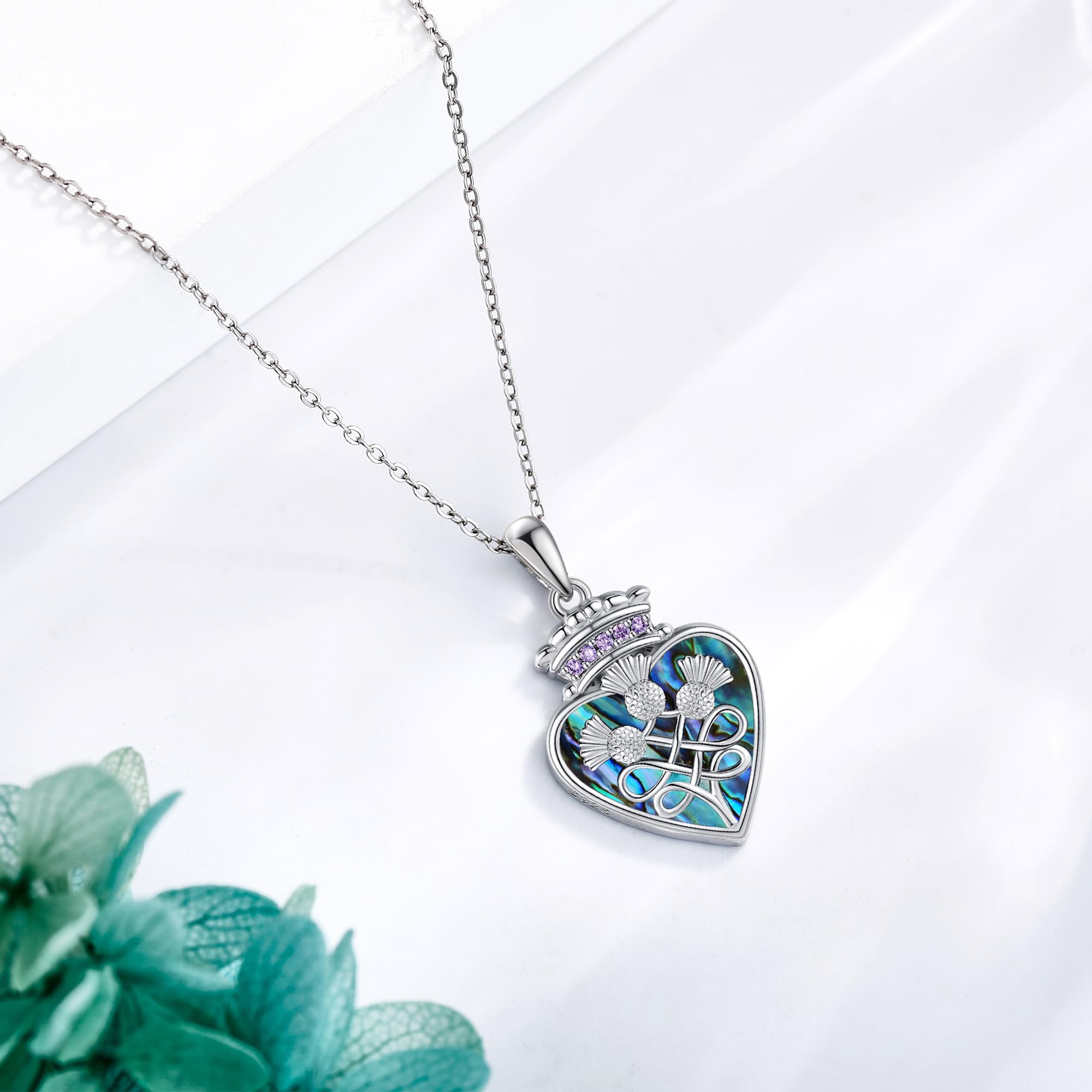 DAYLINLOVE Collar con colgante de flor de plata de ley 925 con hibisco, cardo escocés, loto, tulipán, rosa, joyería de flores, regalos para mujeres, mamá, esposa, 0.92*0.64 inches, Sin piedra preciosa