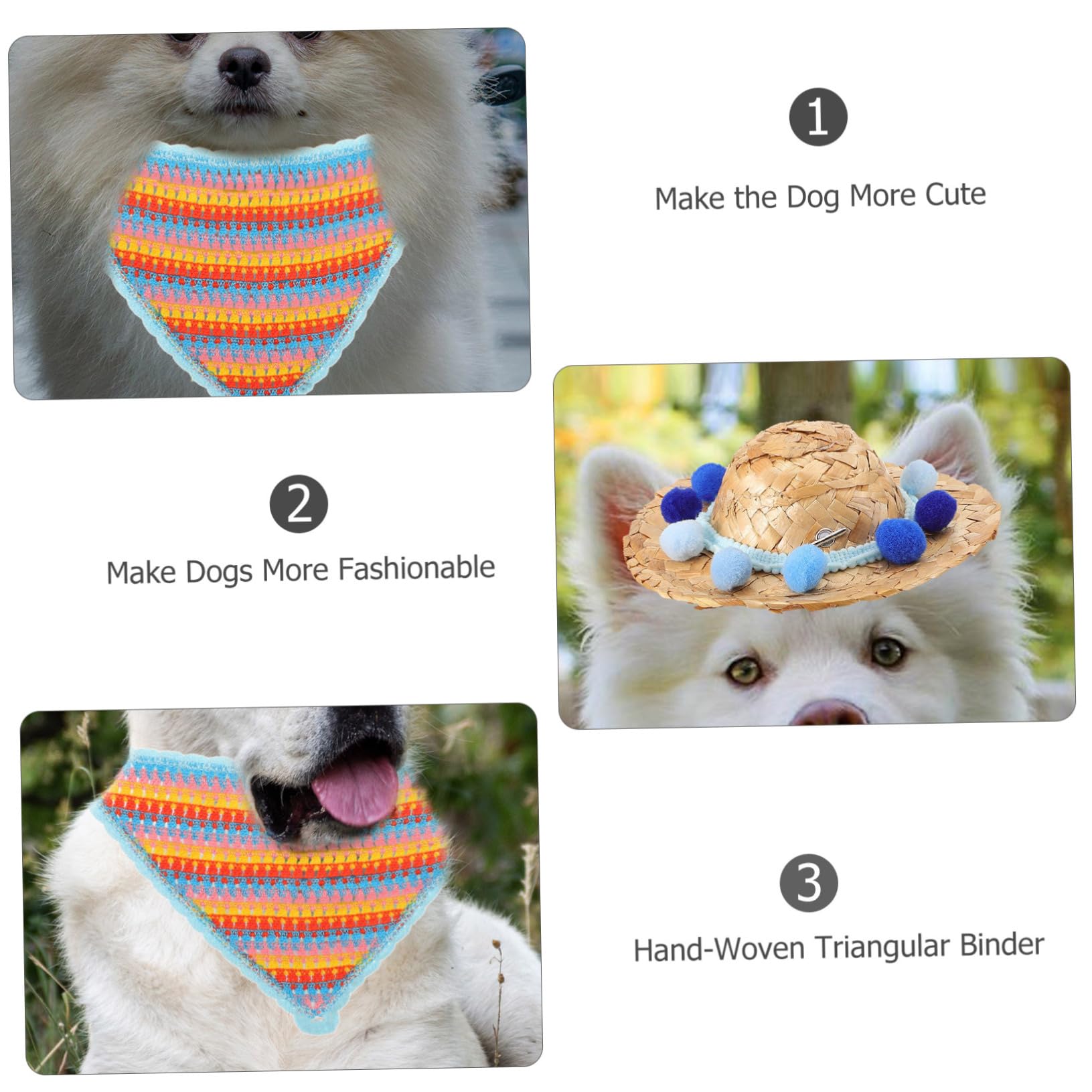 Toyvian 1ensemble Chapeau pour Chien avec Bandana De Costume pour Animaux De Compagnie Accessoire Photographique pour Sorties Et avec Pompon