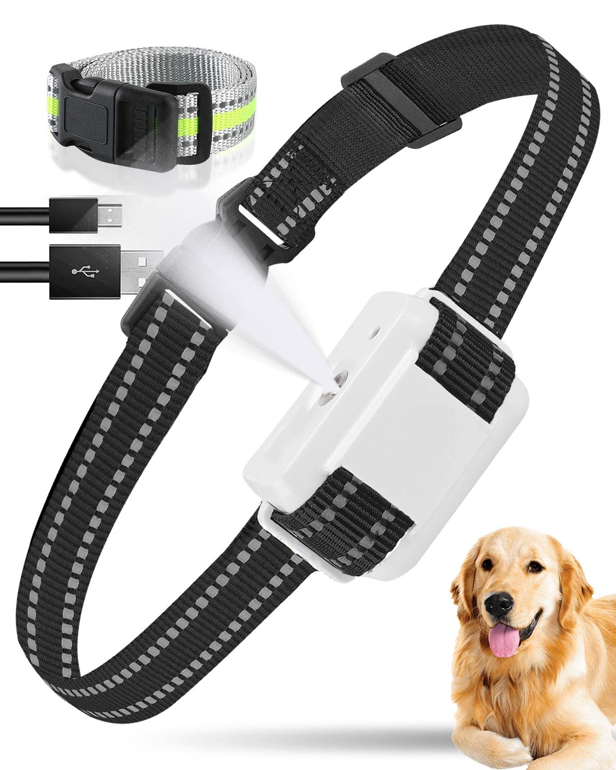Collier en Cuir de citronnelle, [sans supplément de citronnelle] Collier en Cuir de pulvérisation avec 2 Niveaux de pulvérisation et de sensibilité réglables, Collier de Chien de citronnelle