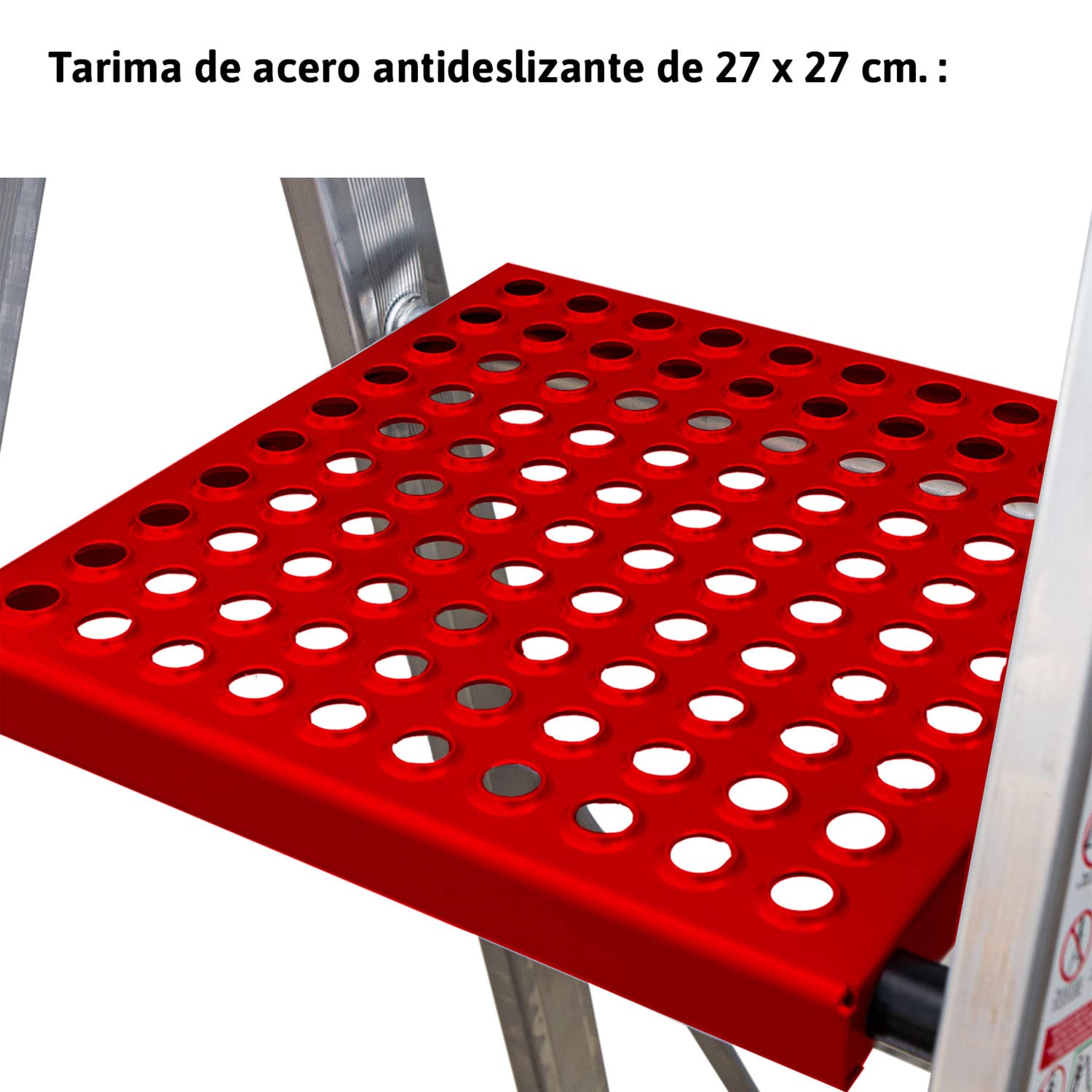 Faraone - Escalera de Aluminio EN944-4 peldaños - Escalera de Tijera Profesional - 165x46x15 cm - con Bandeja Portaobjetos y Barandilla - Peso soportado de hasta 150 kg