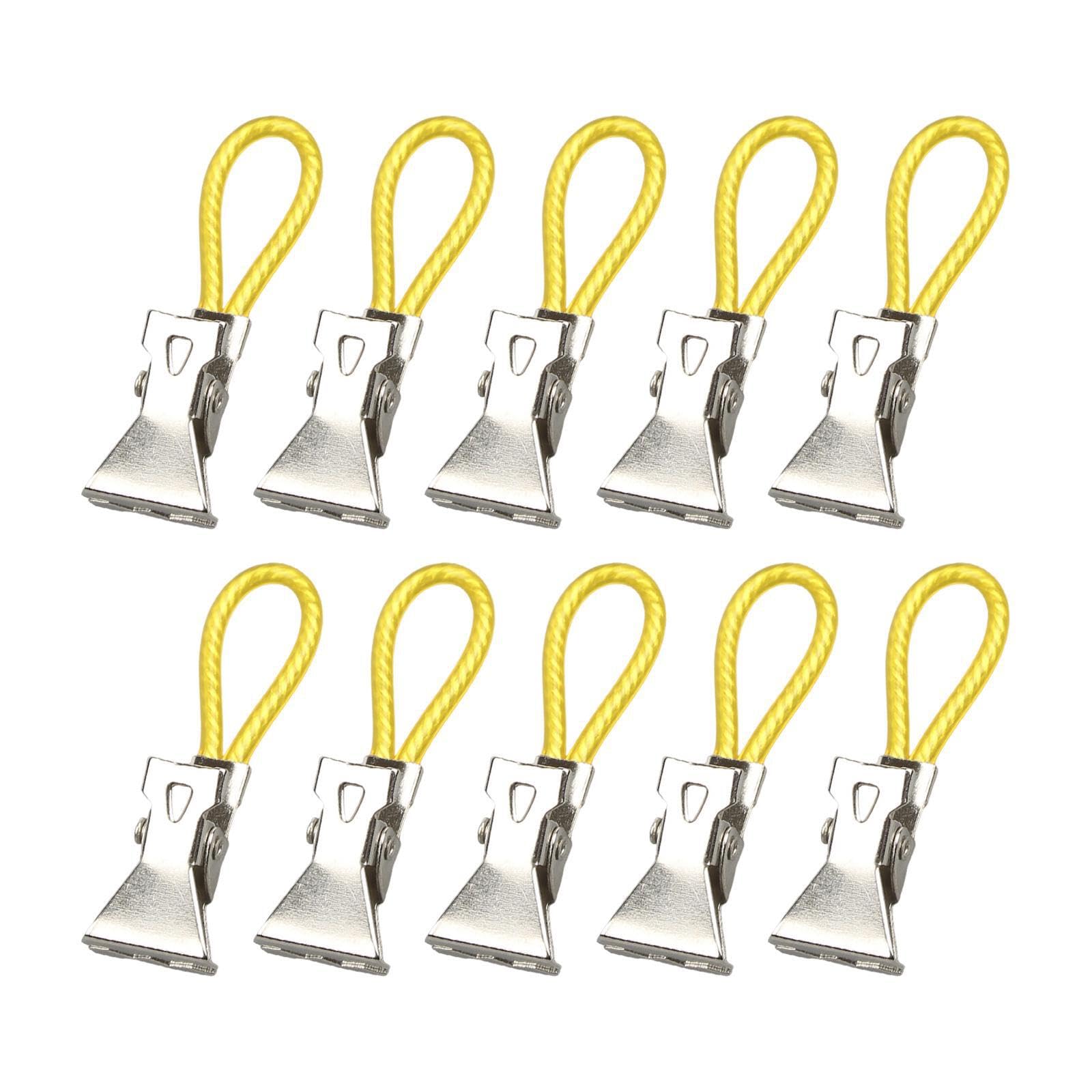 Qlecxzi Yellow Space Saving Durable Hanging Clothes Pegs Storing Kitchen Towels Clips And Organizing Laundry Needs Rust Proof Hanging Tea Towels Clip Clothes Pegs, 5X1.56cm