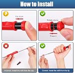 Solid Carpenter Pencil, 2 Pcs Carpenter Mechanical Pencil, Deep Hole Woodworking Pencils for Drawing, Marking, Scribering, Woodworking (Black, Red)