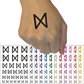 Norse Viking Dwarven Rune Letter D Temporary Tattoo Water Resistant Fake Body Art Set Collection - Light Pink (One Sheet)