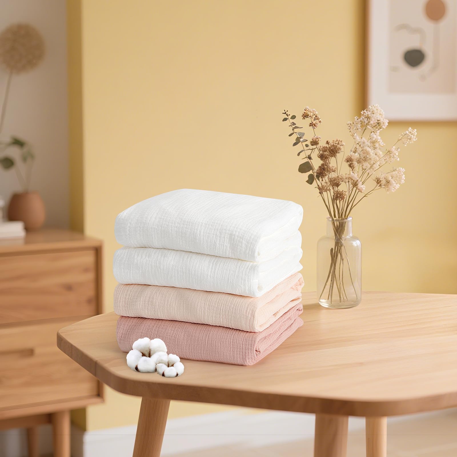 Juego de 2 sábanas 100% de muselina de algodón orgánico para cuna, de 52 x 28 pulgadas, súper suaves para bebés, niños y niñas, se adapta a todas las sábanas de colchón estándar de cuna de 28 x 52 7