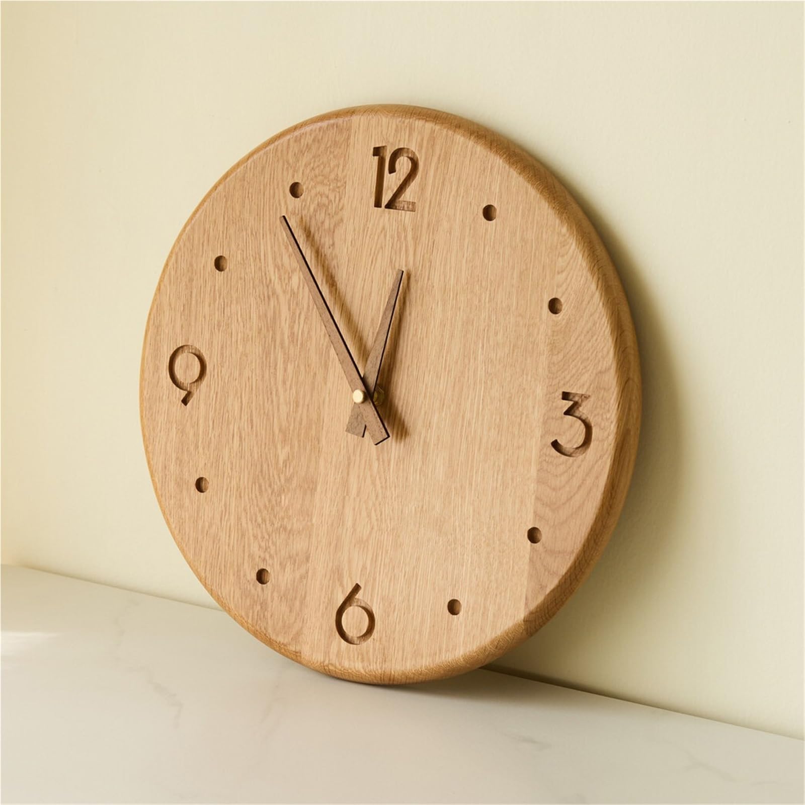 Cucina Orologio da parete in legno massello nordico con movimento al quarzo silenzioso, alimentato a batteria Decorazioni per interni