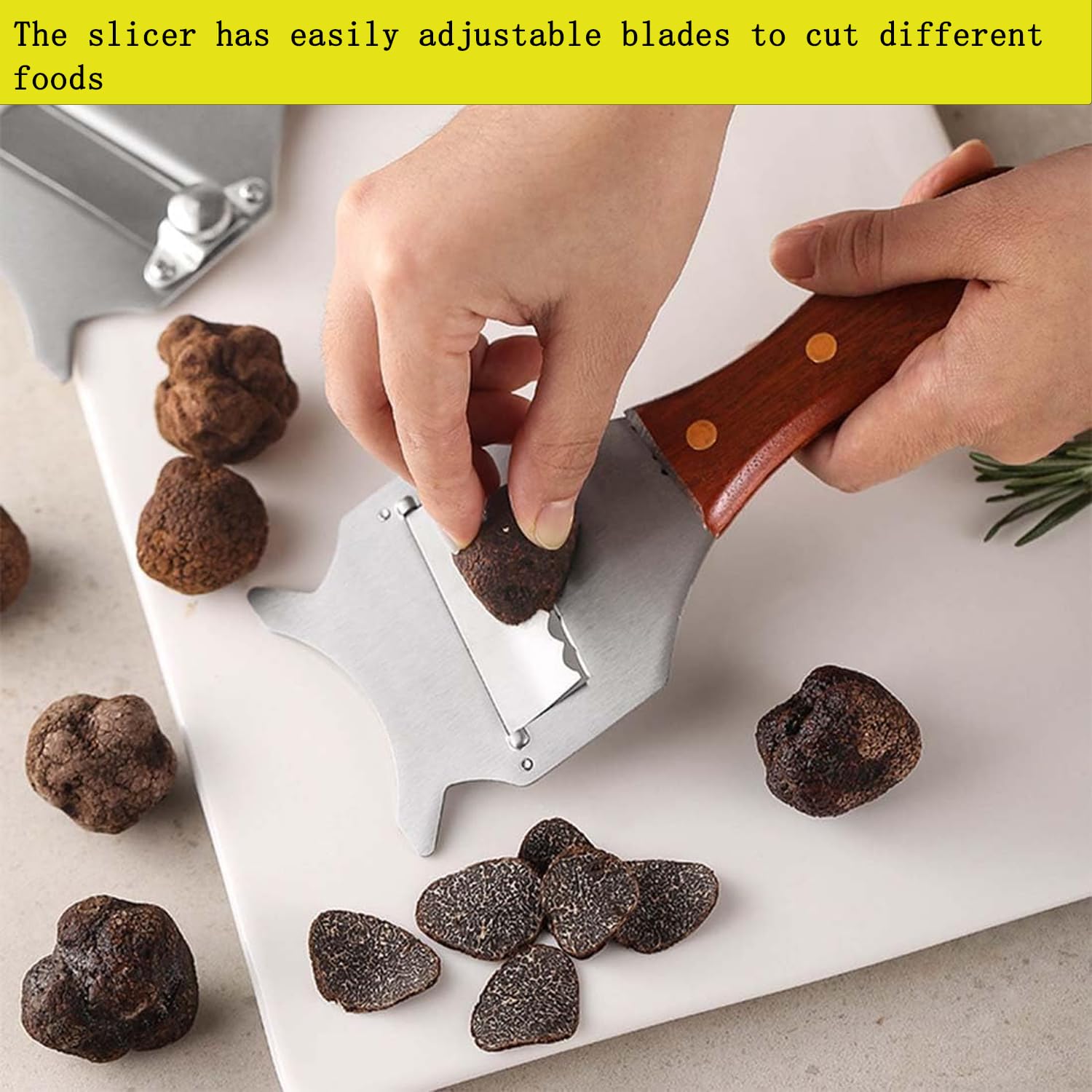 Trancheur à Truffes/râpe En Acier Inoxydable Réglable - 2 Pièces Avec Trou De Suspension - 5