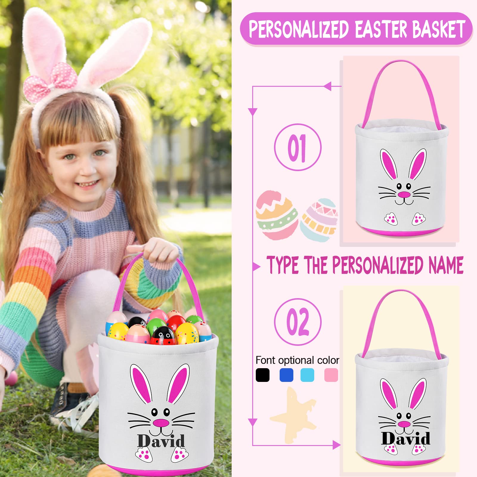 Personalized Easter Gifts for Kids, Jocidea Customized Easter Baby Product Easter Gifts for Gilrs Boys Easter Basket Toys for Girls Easter Toys- Easter Basket Stuffers, Easter Eggs Hunt - Blue