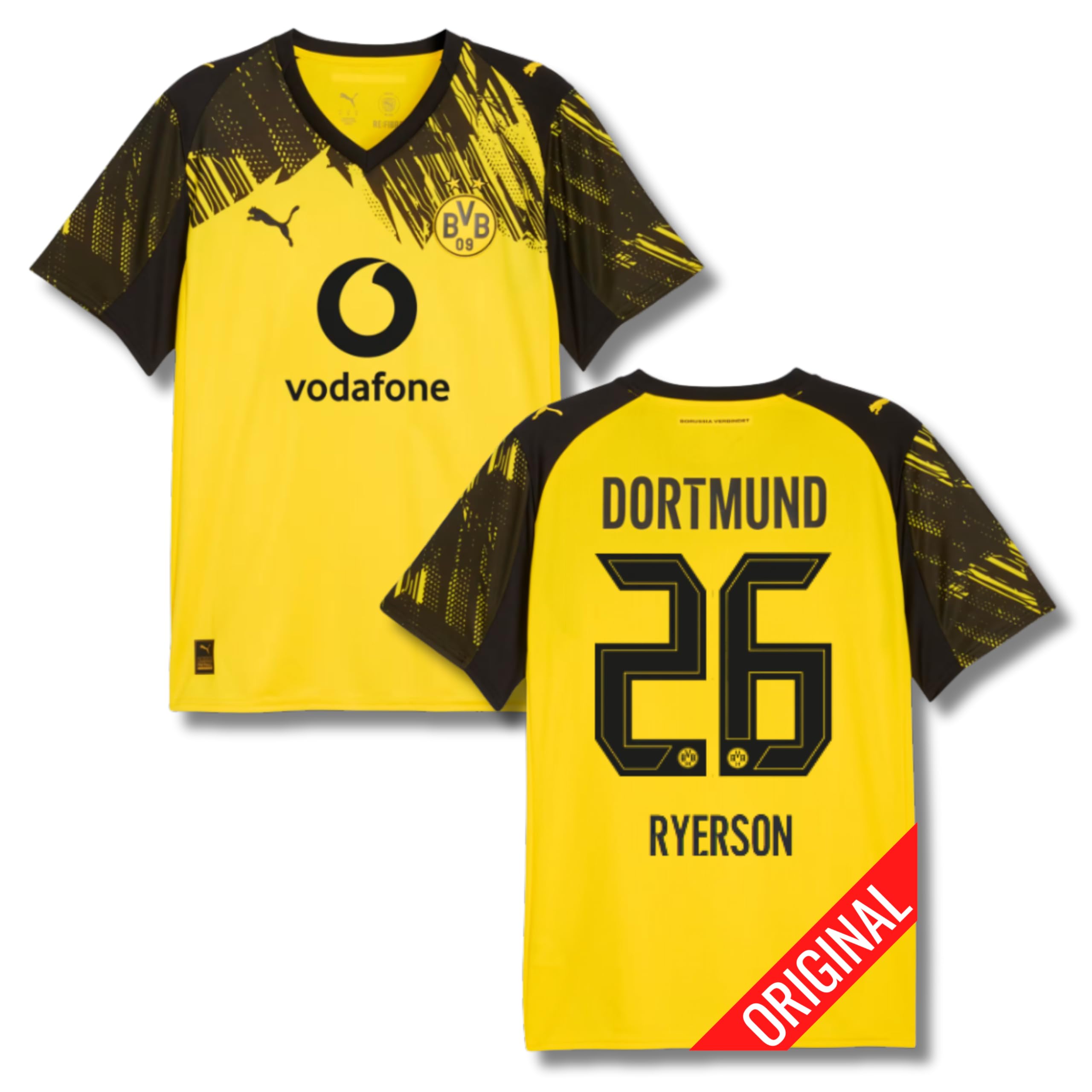 PUMA Original BVB Trikot Herren [Home 25/26] Offizielles Borussia Dortmund Trikot [Spieler oder Personalisiert] Fussball Sportbekleidung Sport Tshirts Herren Fußball Shirt Männer