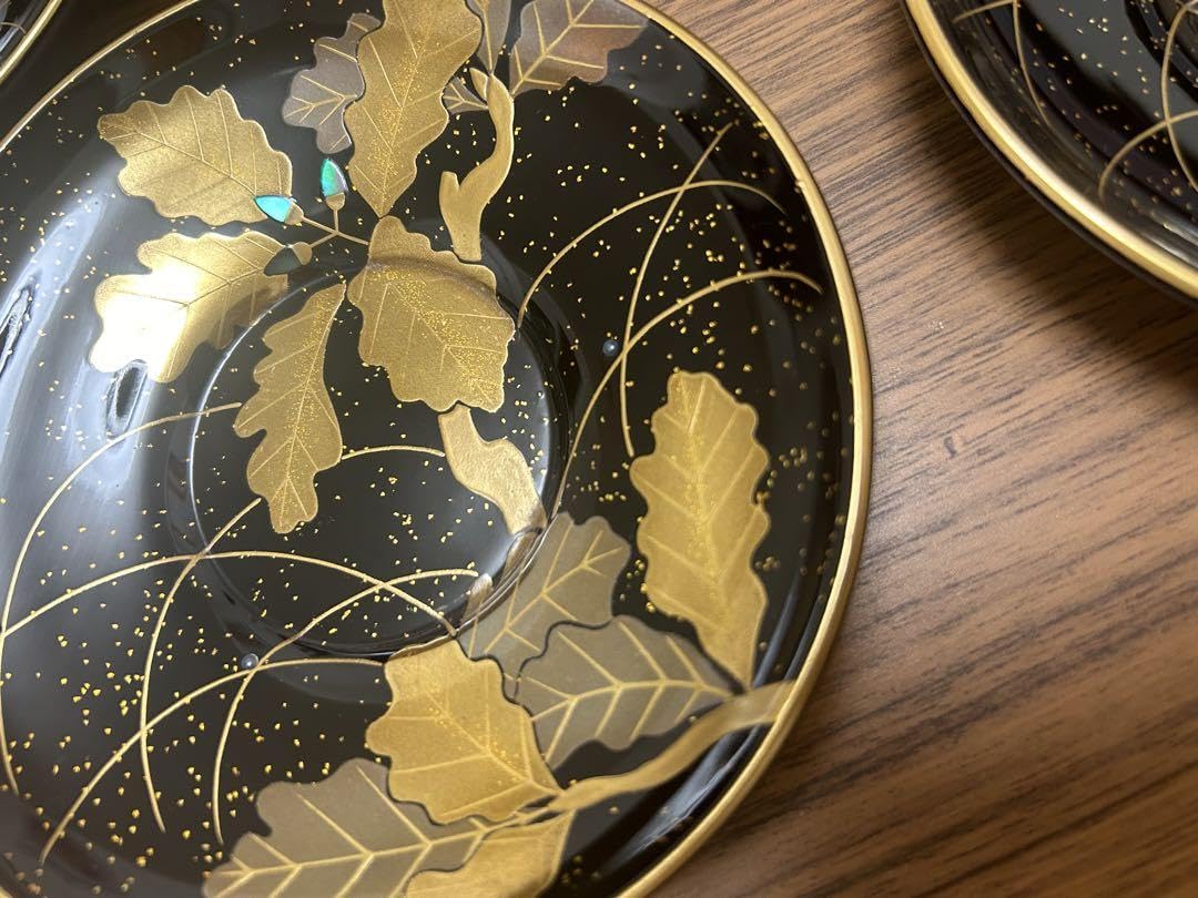 Amazon.co.jp: 輪島塗 金細工 螺鈿細工 茶托 5枚 : ホーム＆キッチン