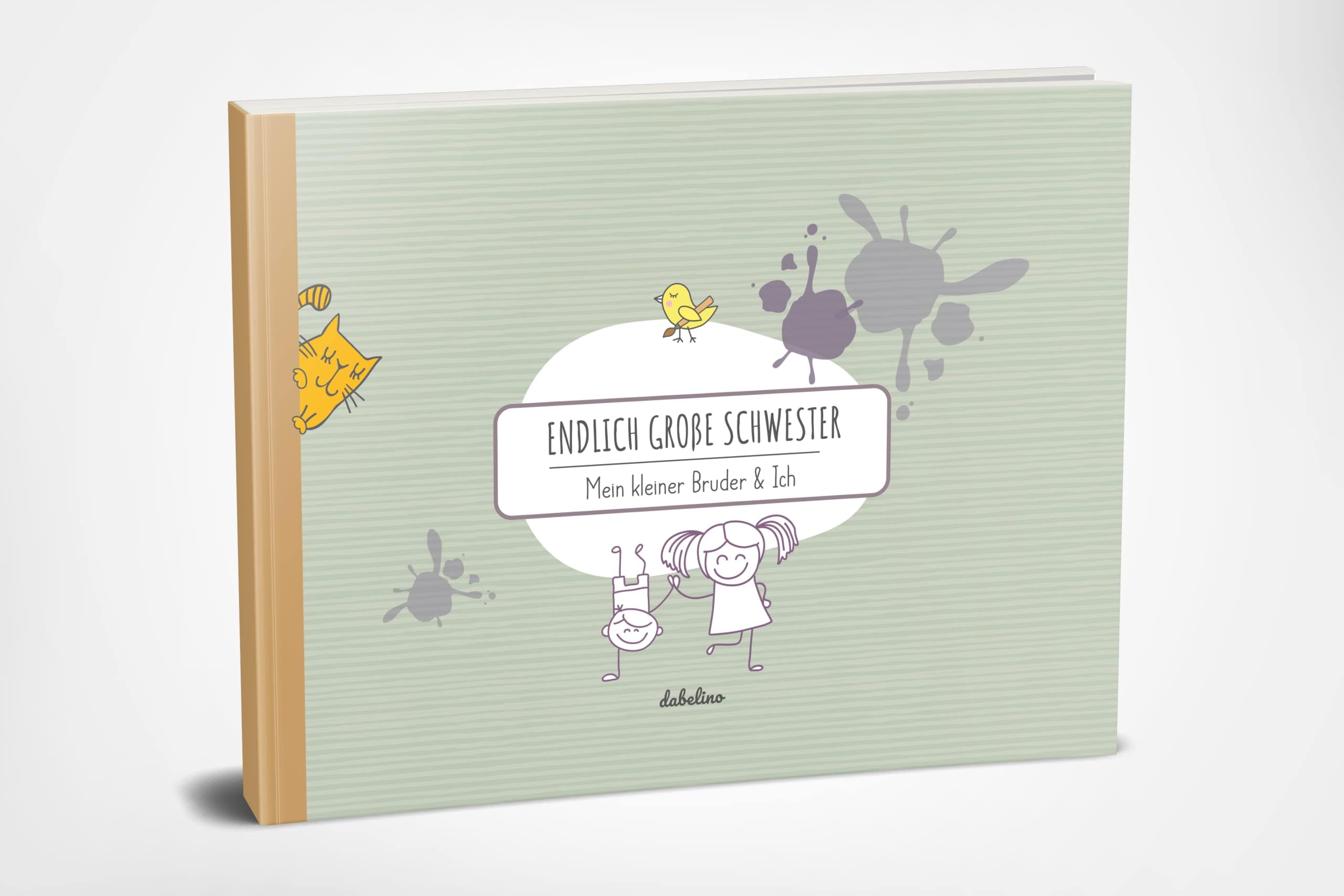 Geschenk zur Geburt für große Schwester "kleiner Bruder + große Schwester"Buch (Öko, Recycling