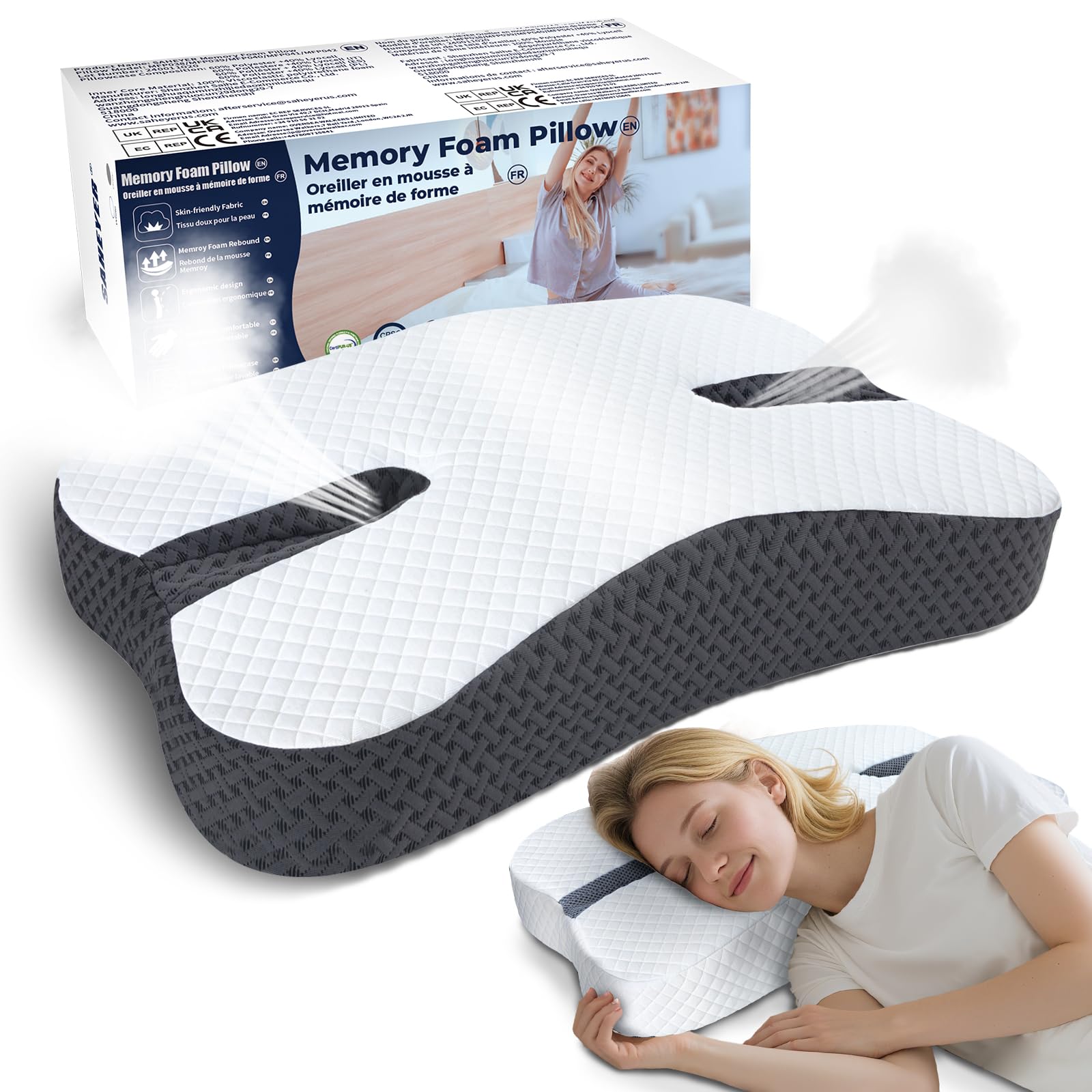 Amazon.com: SAHEYER Anti-Snoring Pillow for Side Sleepers, Stop