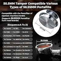 Vista 2 de IKAPE Tamper Espresso de 58.5 mm, tamper de café barista premium con resorte calibrado, 100% base de acero inoxidable compatible con máquina