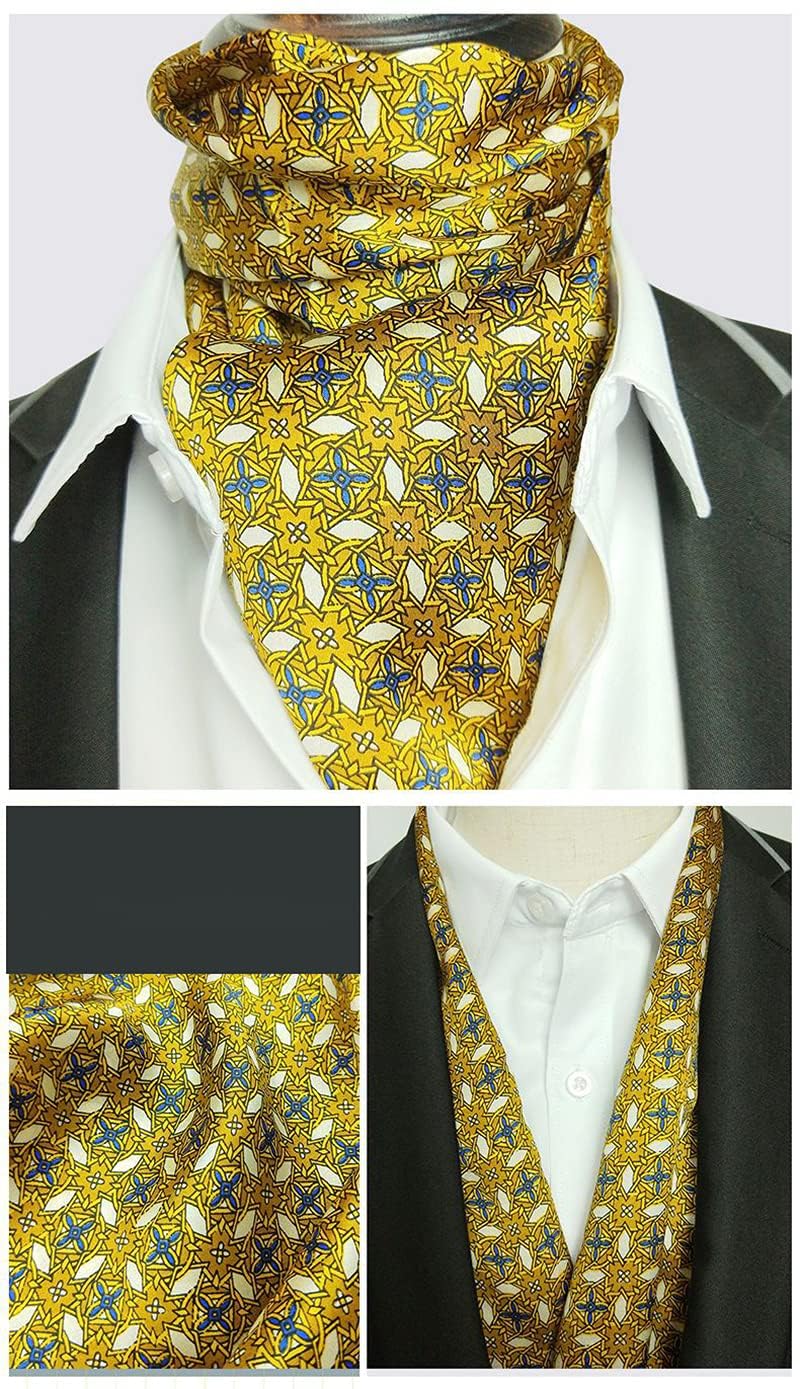 Foulard en Soie Vintage pour Homme, 100% Pure, Motif Classique, Double Couche, imprimé Gentleman