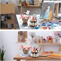 Vista 3 de RHBLME 320 púas florales para tarjetas, de plástico transparente de 9.5 pulgadas, cabeza recta, tarjetero para canasta de arreglos, ramo de regalo