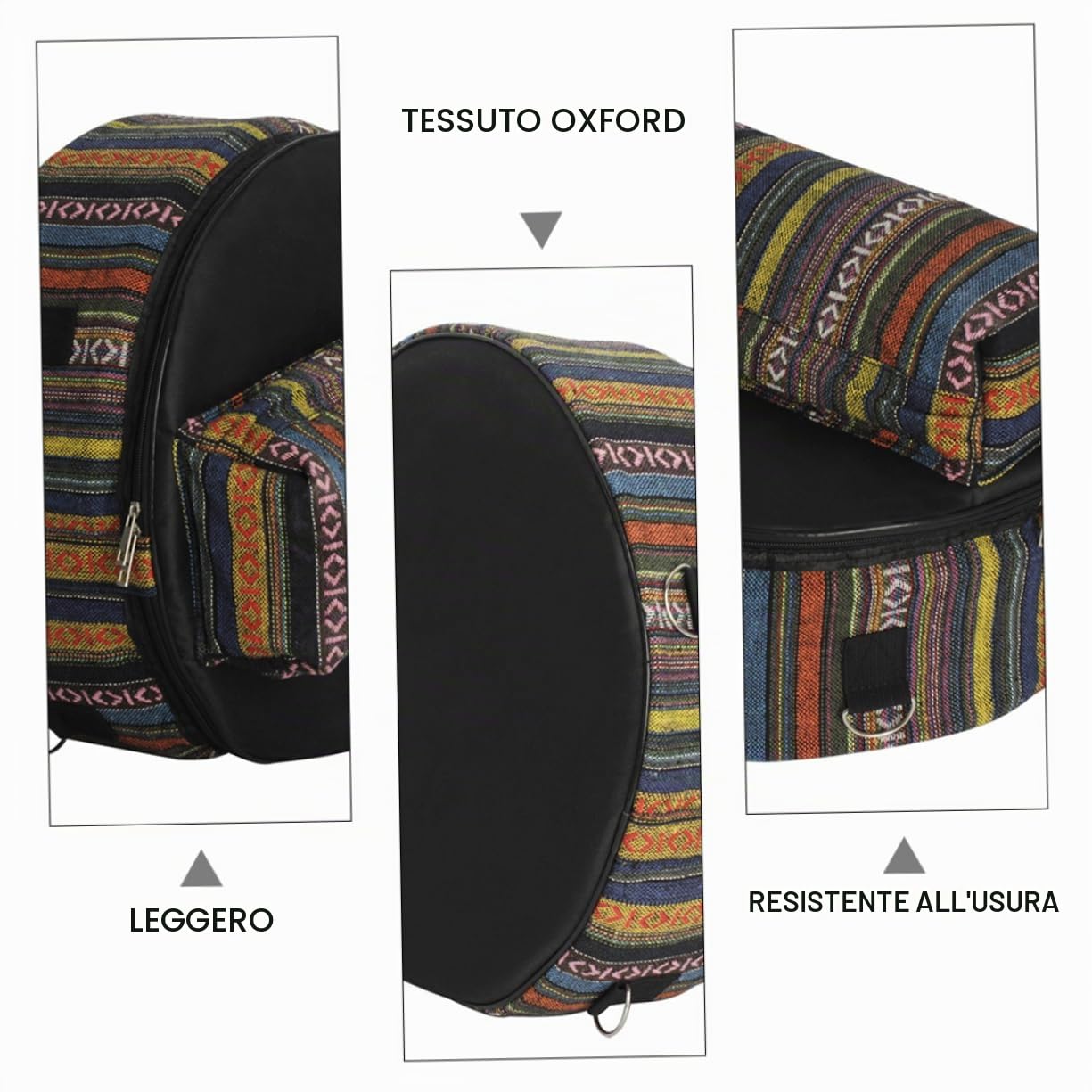 Mikinona Borsa per Tamburo Oxford, Leggera, Grande Capacità, Comoda da Trasportare, per Strumenti Musicali