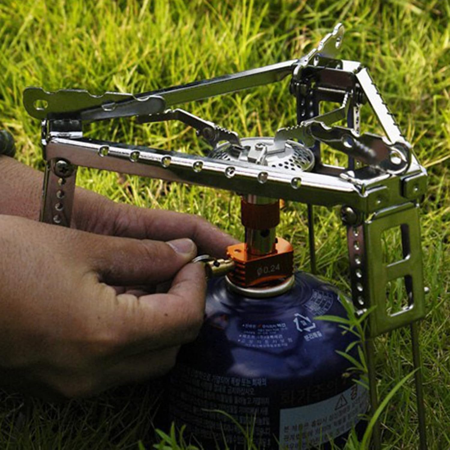 Outdoor Camping Hiking Stove Rack Folding Pot Burner Stand Picnic Accessories