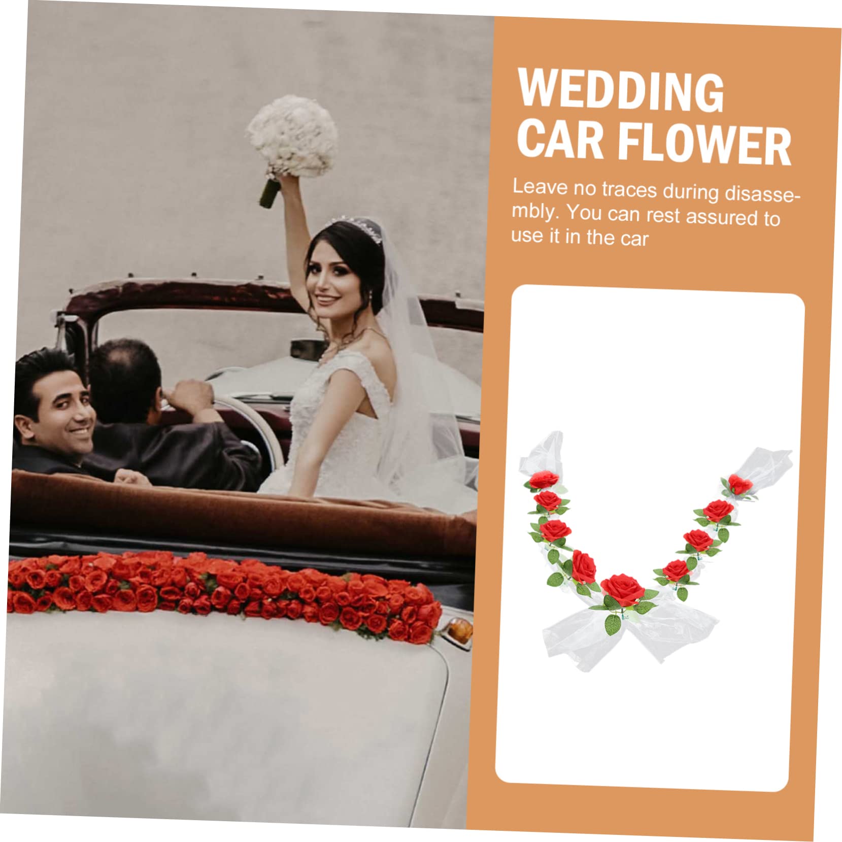 Cabilock 3sätze Hochzeitsauto Dekoration Mit Künstlichen Weißen Rosen Für Romantische Hochzeitsfeiern Und Allergiefrei Für Partys Und Kirchen