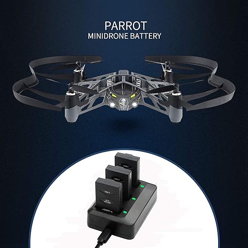 Miniatura 7 de SHOOT 3 Pack Battery 660mAh 3.7V Charger Kit for Parrot MiniDrone Jumping Sumo,The Win Robotics,Swing,Mambo,Parrot Mini Drone Rolling Spider